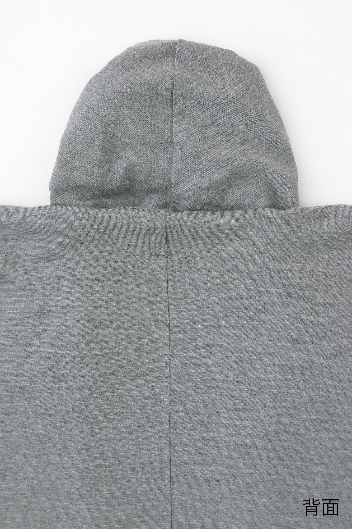 梳毛針織 頭巾羽織 單層/灰色