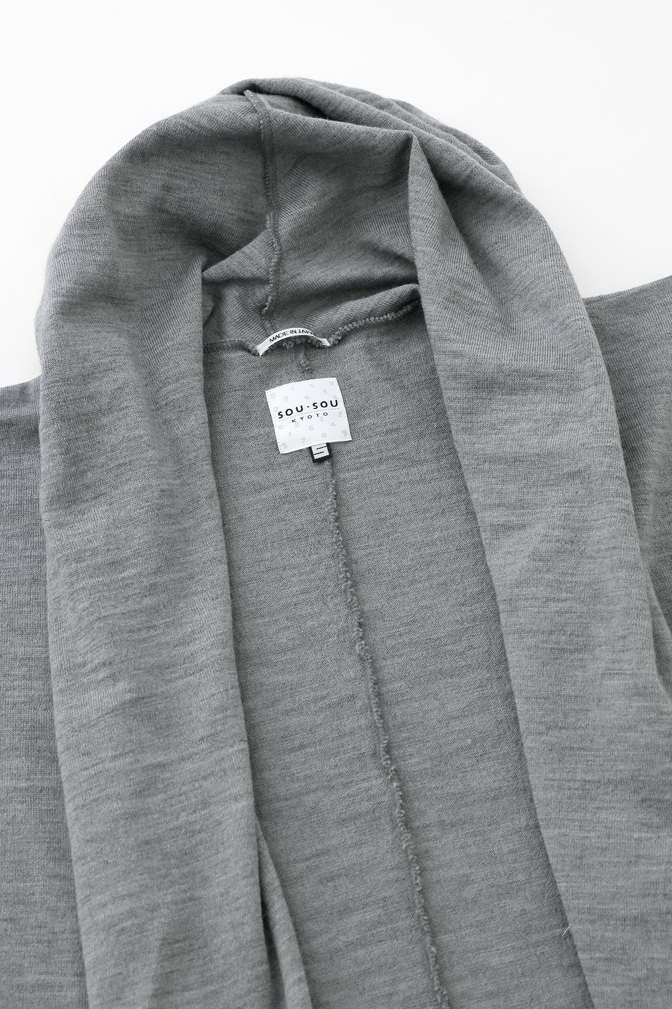 梳毛(そもう) 阿弥(あみ) 頭巾羽織(ずきんばおり) 単(ひとえ)/素鼠(すねず)