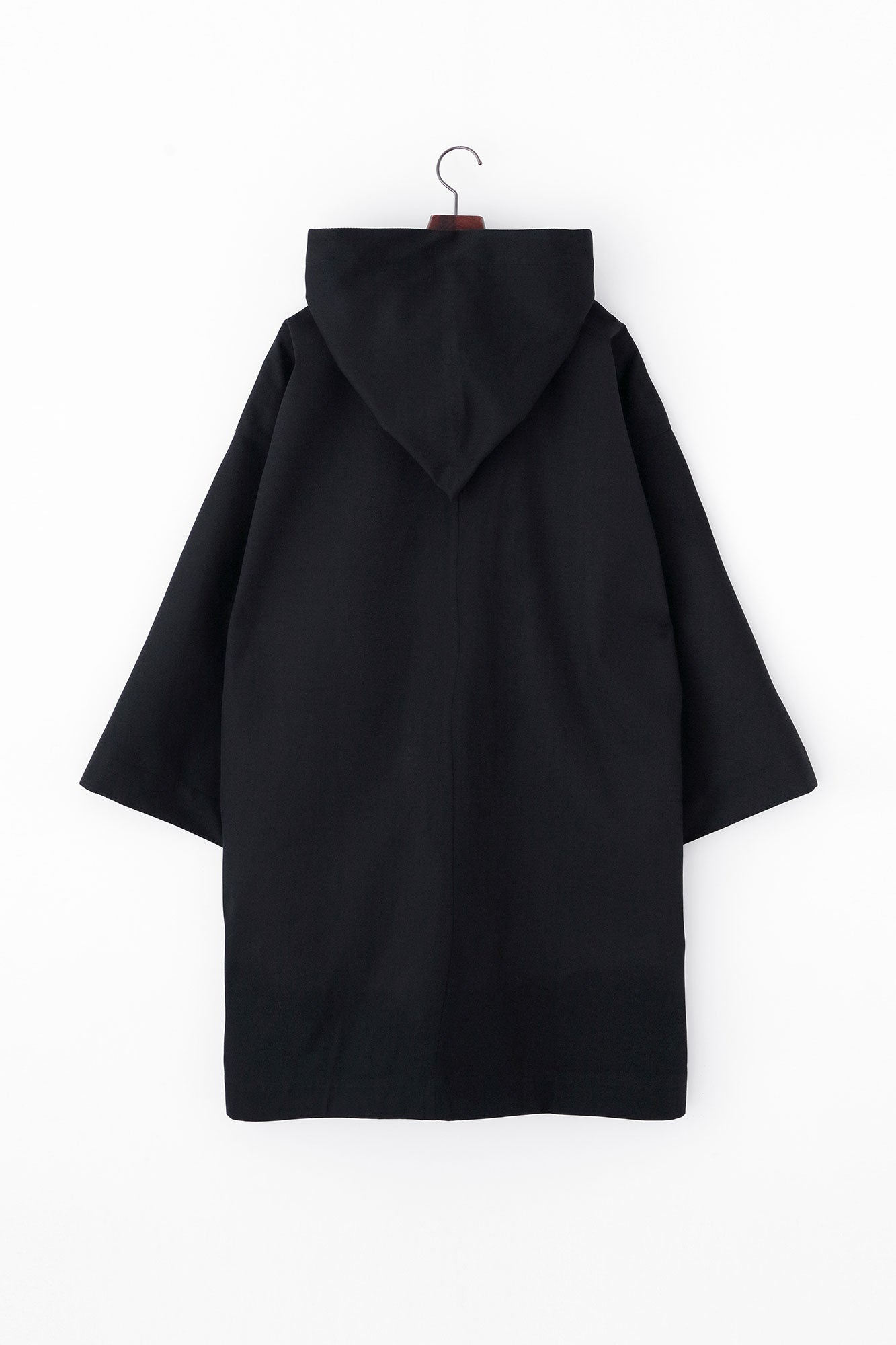 遮風(しゃふう) 舶来織(はくらいおり) 角袖頭巾外套(かくそでずきんがいとう) 袷(あわせ)/深紺(しんこん)