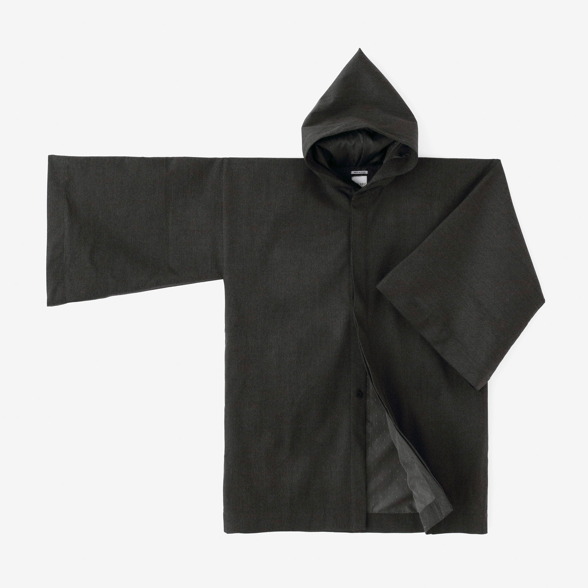 遮風 舶來織 角袖頭巾外套 附裡襯/深灰色