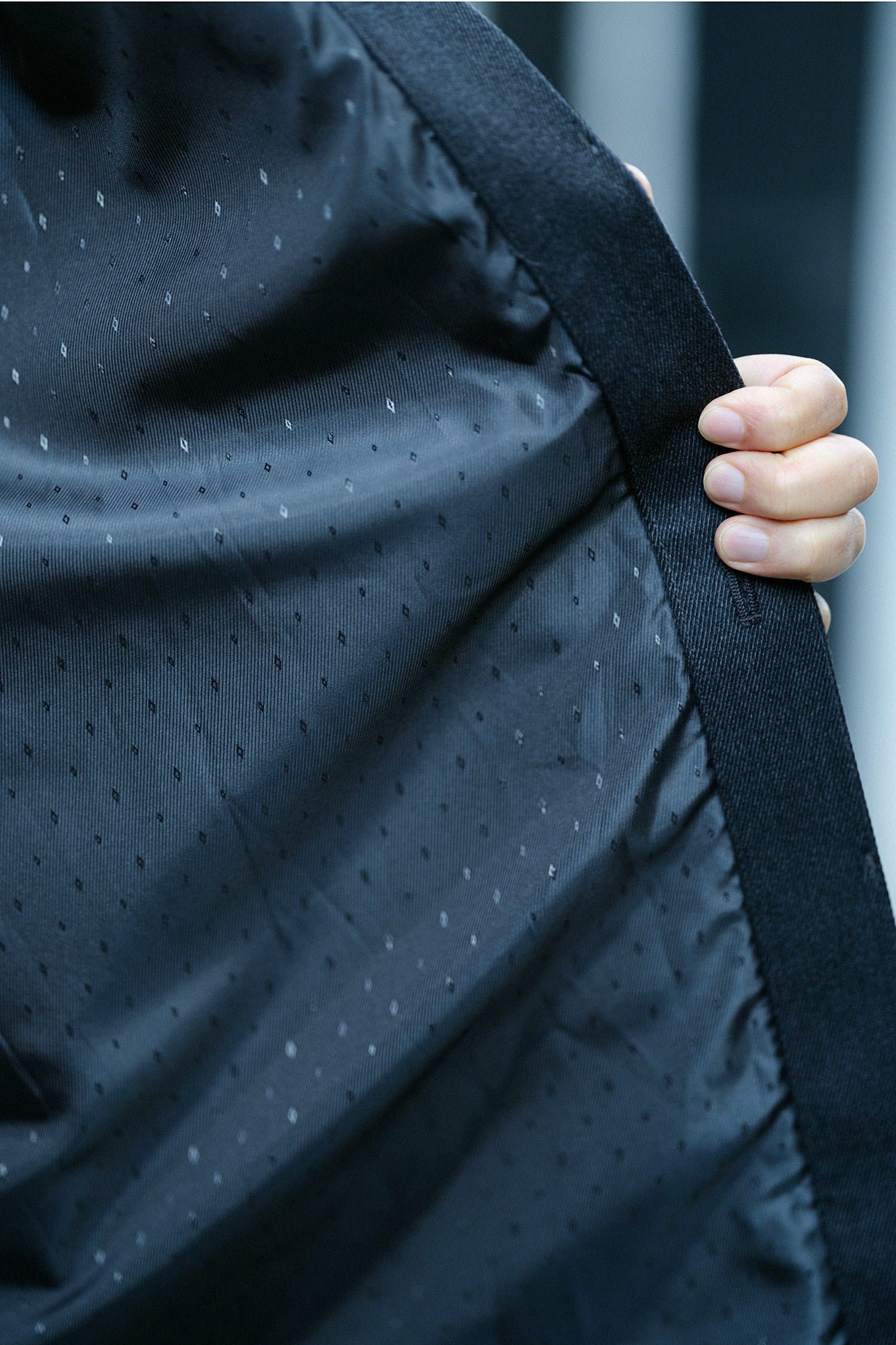 遮風 舶來織 角袖頭巾外套 附裡襯/深灰色