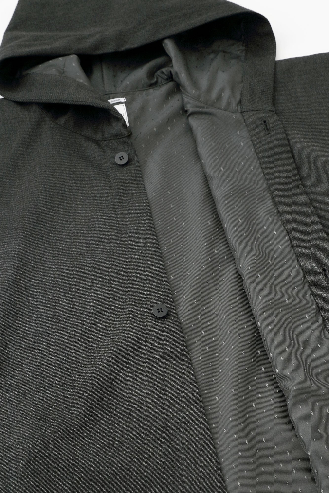 遮風 舶來織 角袖頭巾外套 附裡襯/深灰色