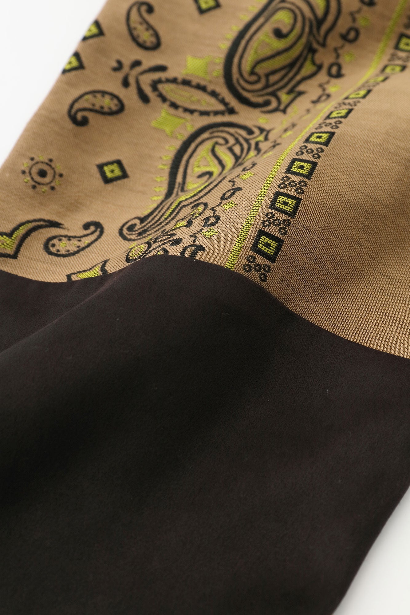 Kiryu Jacquard Bi-color Sleeve Tight Sleeve Hanten Jacket with Lining / Yellowish Brown×Gorgeous