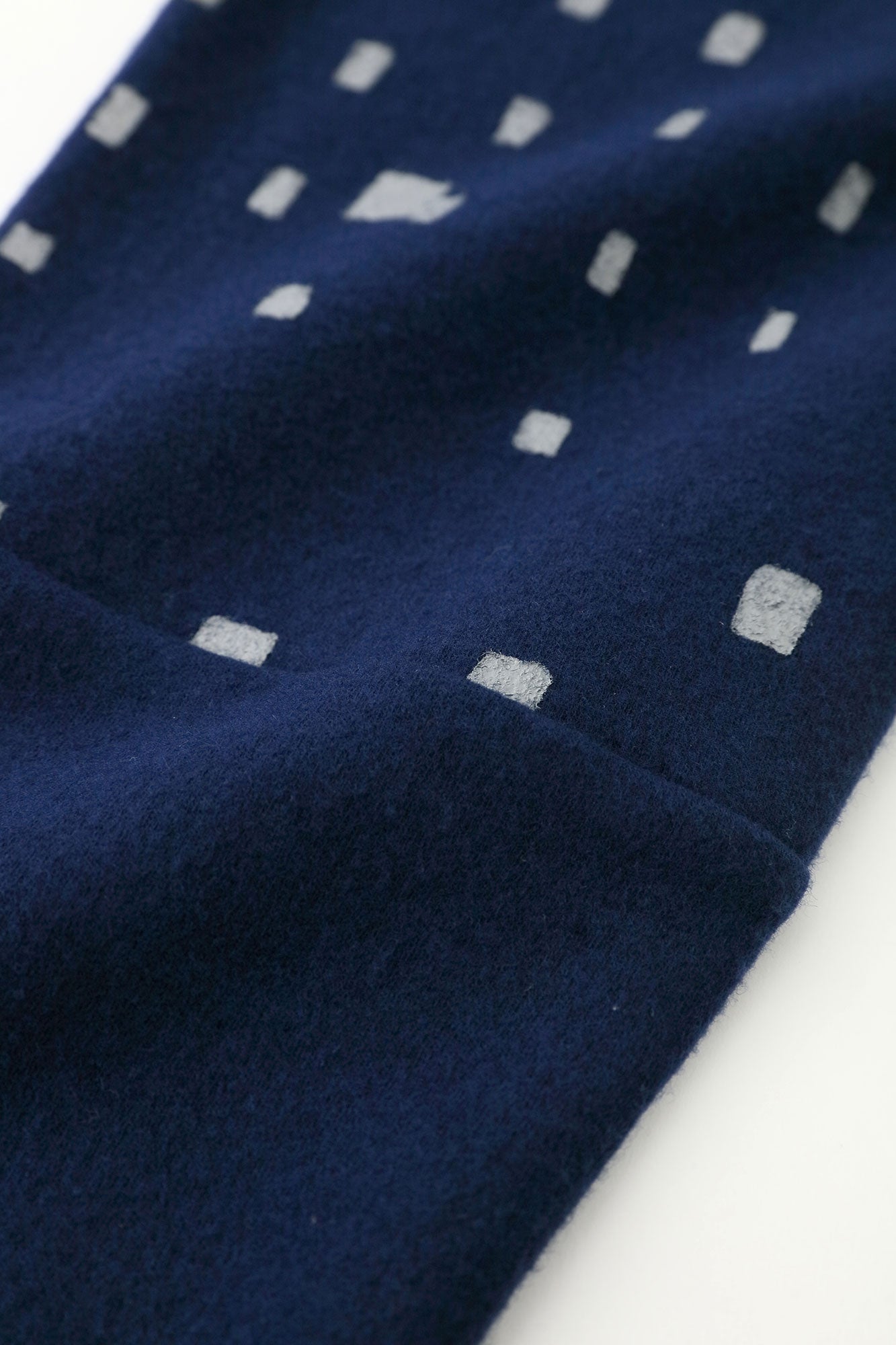 梳毛 針織 雙色袖V領貫頭衣/窗 寶藍色