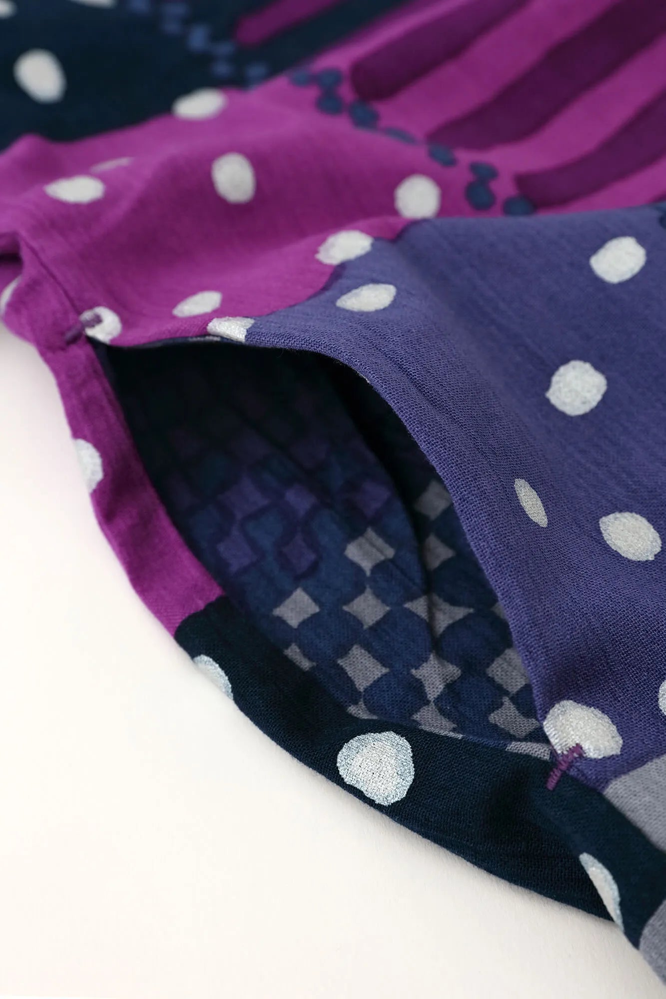 高島縮棉 20/20 圓弧袖長方形洋裝/金襴緞子