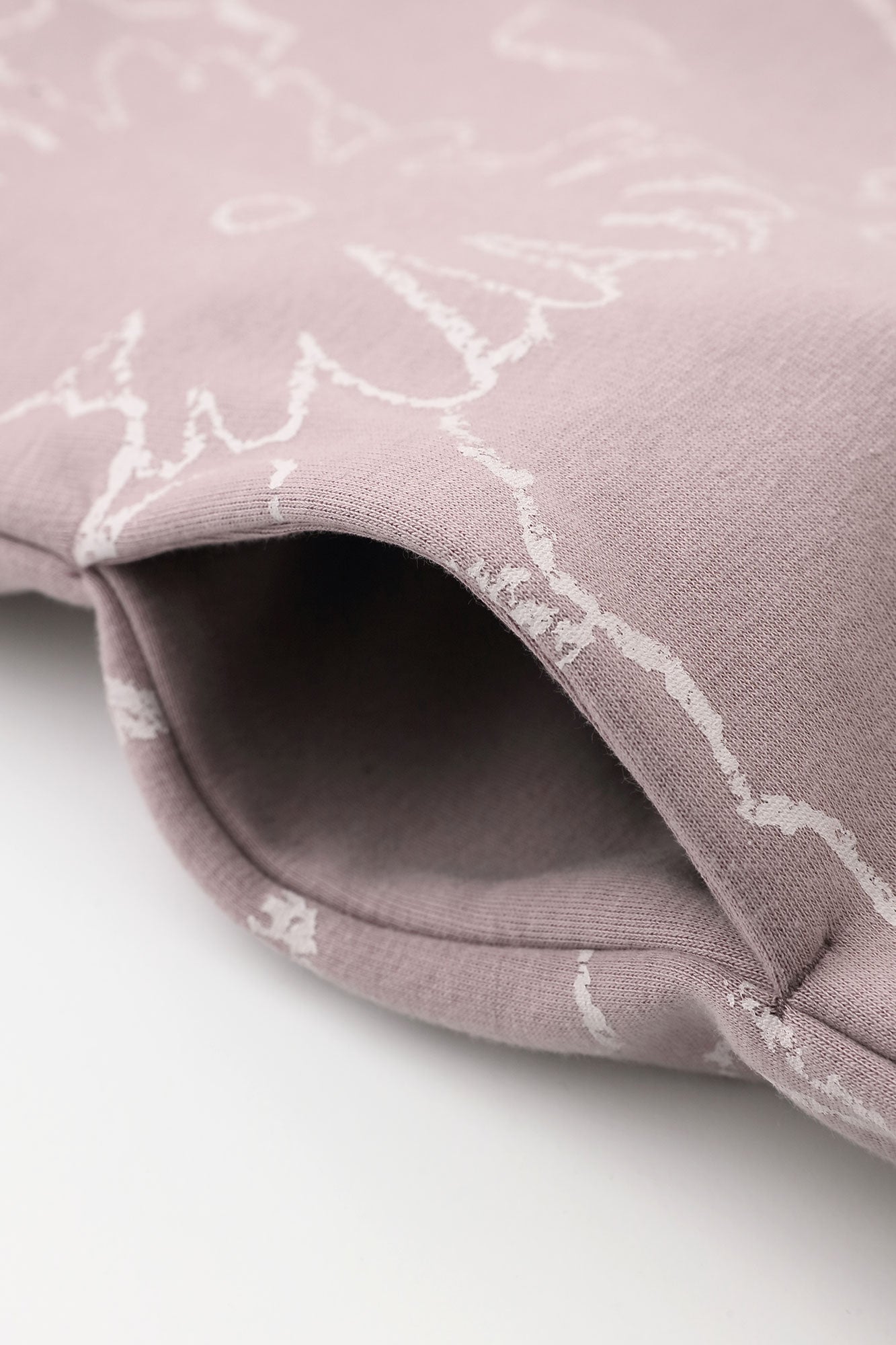 裏仿毛 針織 高領圓弧袖長方形洋裝/落落大方塗鴉 灰粉紅色