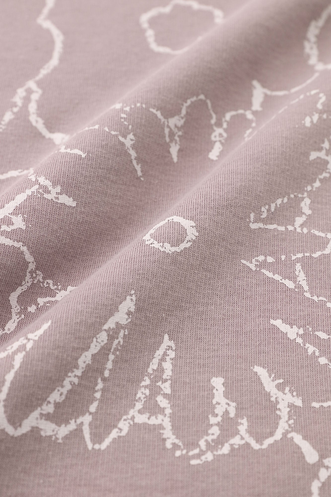 裏仿毛 針織 高領圓弧袖長方形洋裝/落落大方塗鴉 灰粉紅色