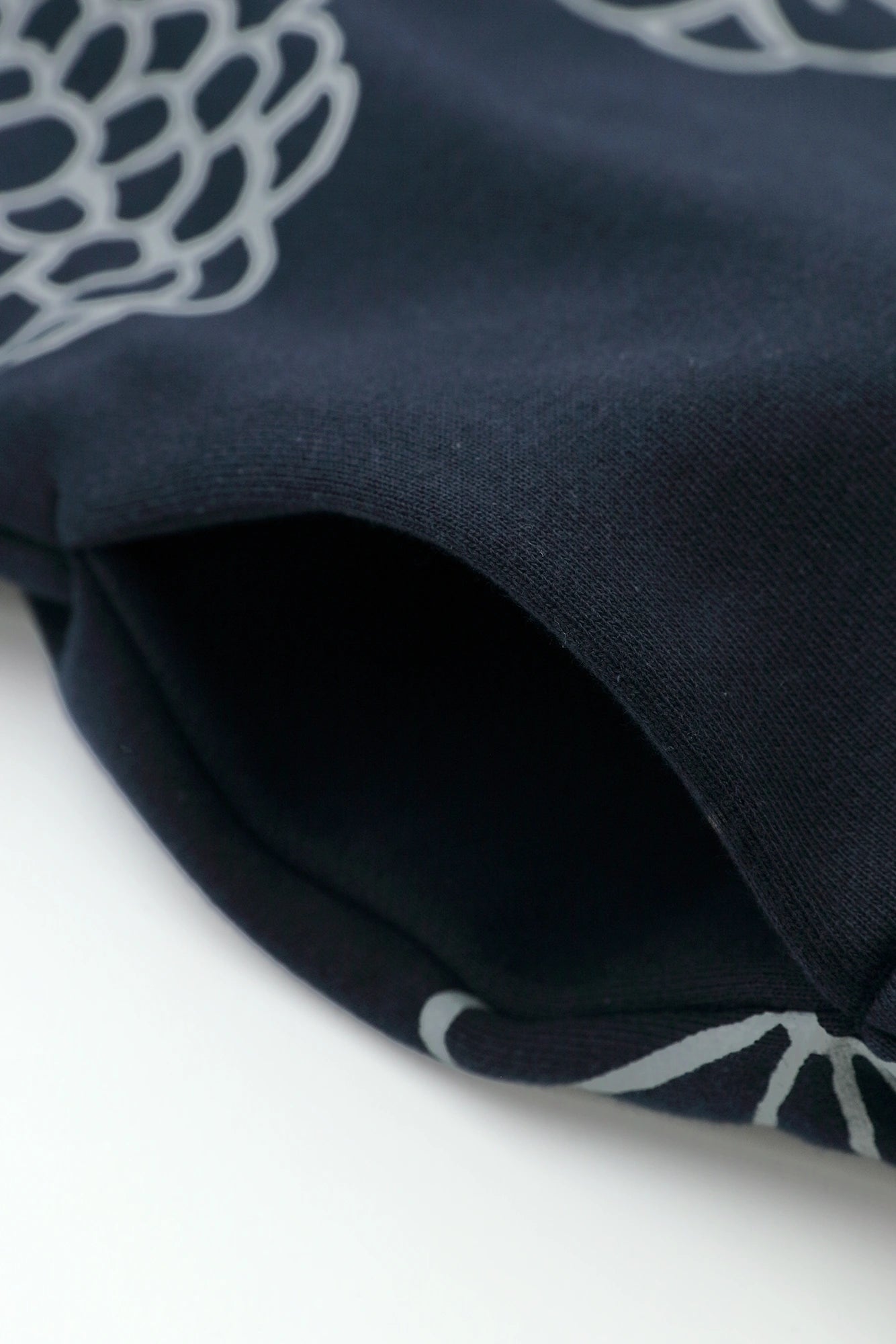 內抓毛 高領圓弧袖長方形洋裝/金襴緞子 深藍色