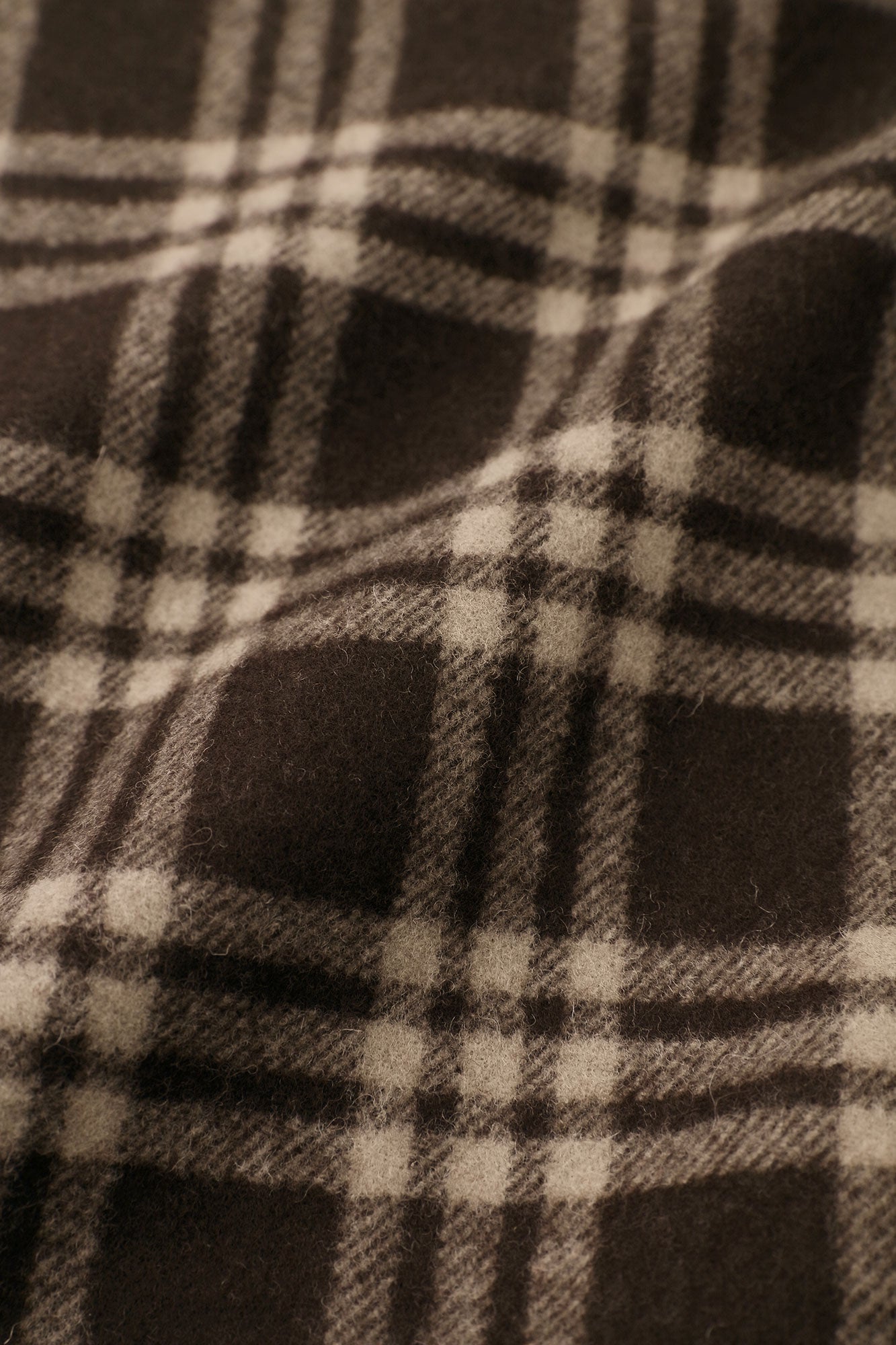 Combed Yarn Lattice Weave Kisaragi Poncho / Brown×Hazelnut Color