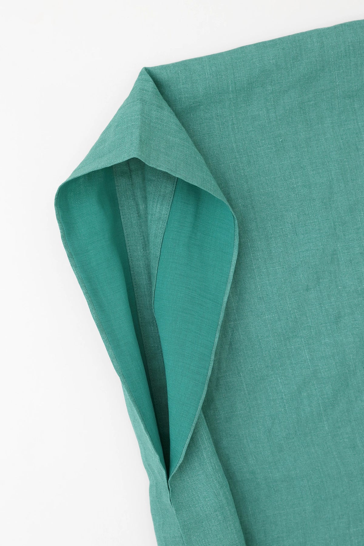 【Scheduled to ship around Mar 3】Linen Kisaragi Poncho Short/Bluish Green