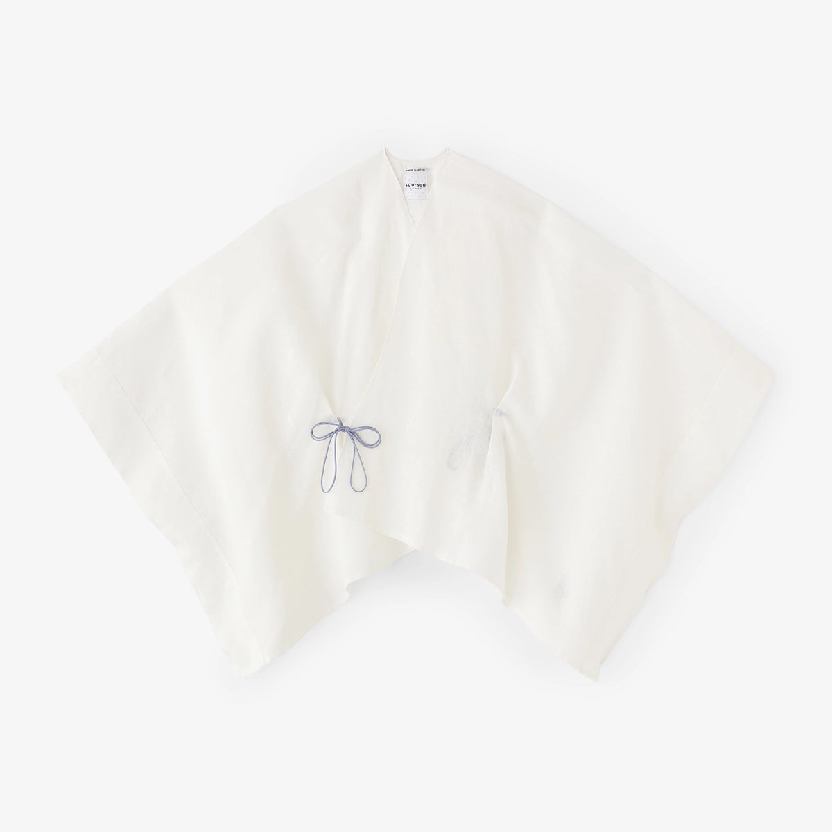 Linen Kisaragi Poncho Short／White