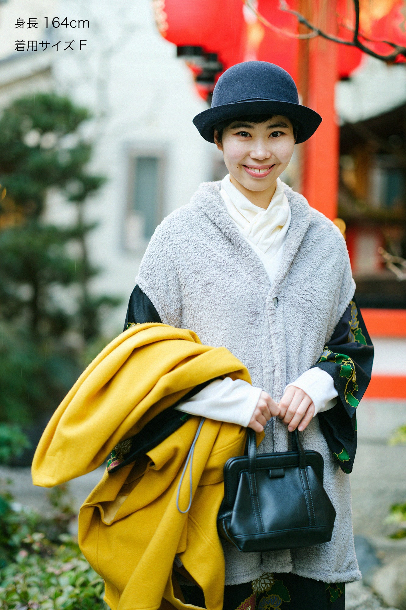 ボア 莢(さや) 単(ひとえ)/銀鼠(ぎんねず)