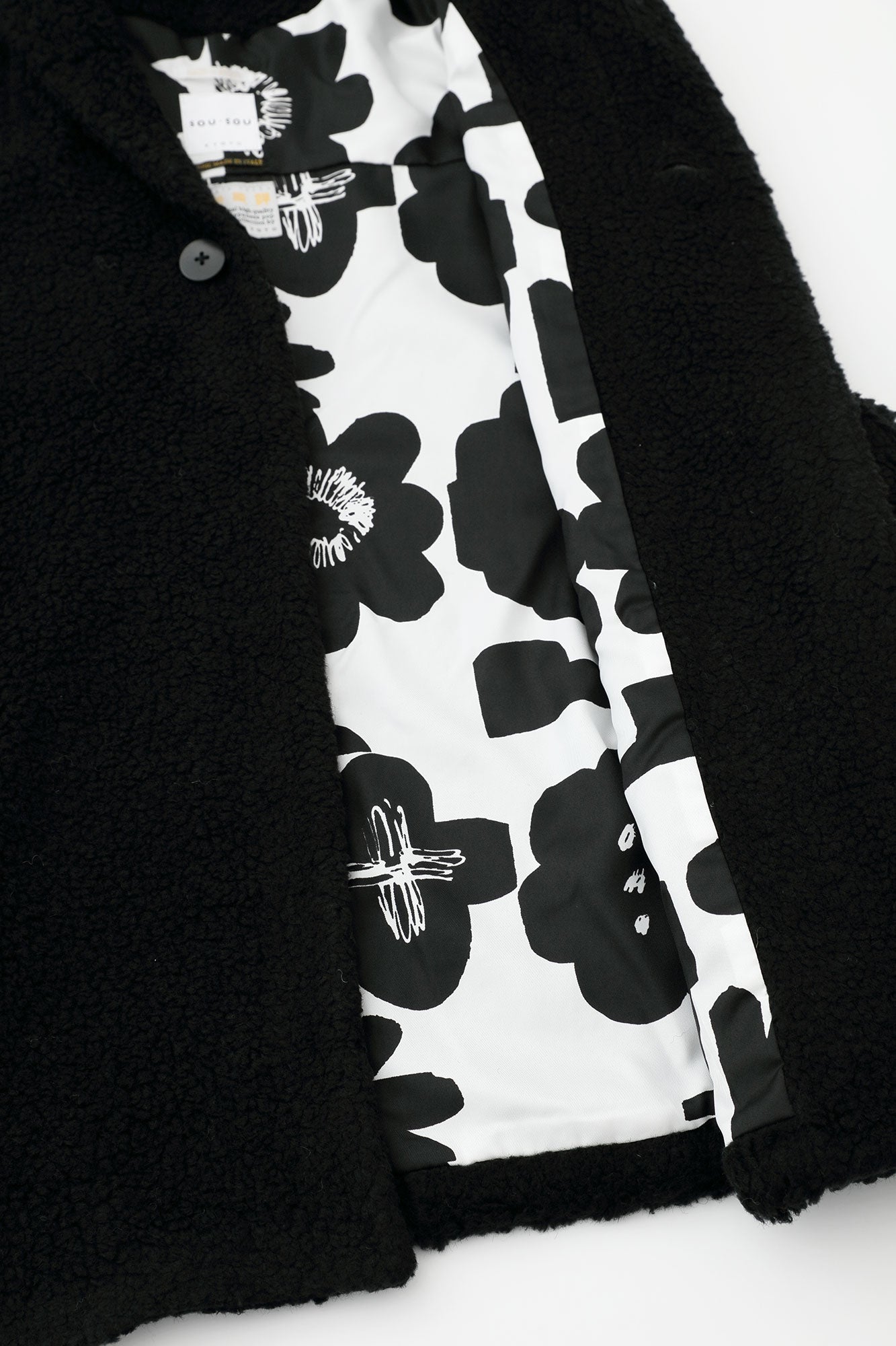 Boa Saya Vest with Lining / Black×Imayo