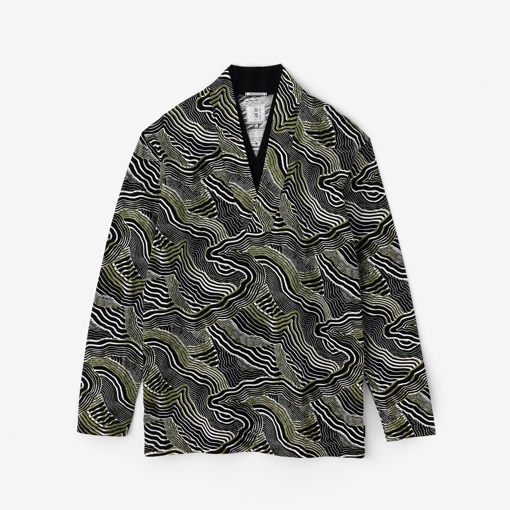 半衿狹風靡 長袖上衣/幻影