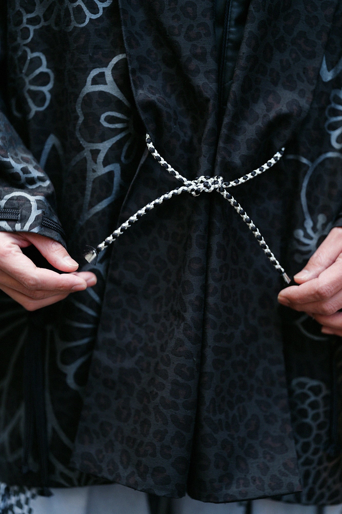 豹紋 宮中袖短外套 單層/金襴緞子