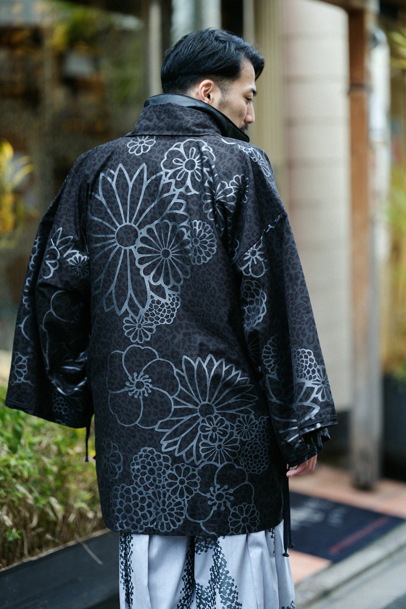 豹紋 宮中袖短外套 單層/金襴緞子