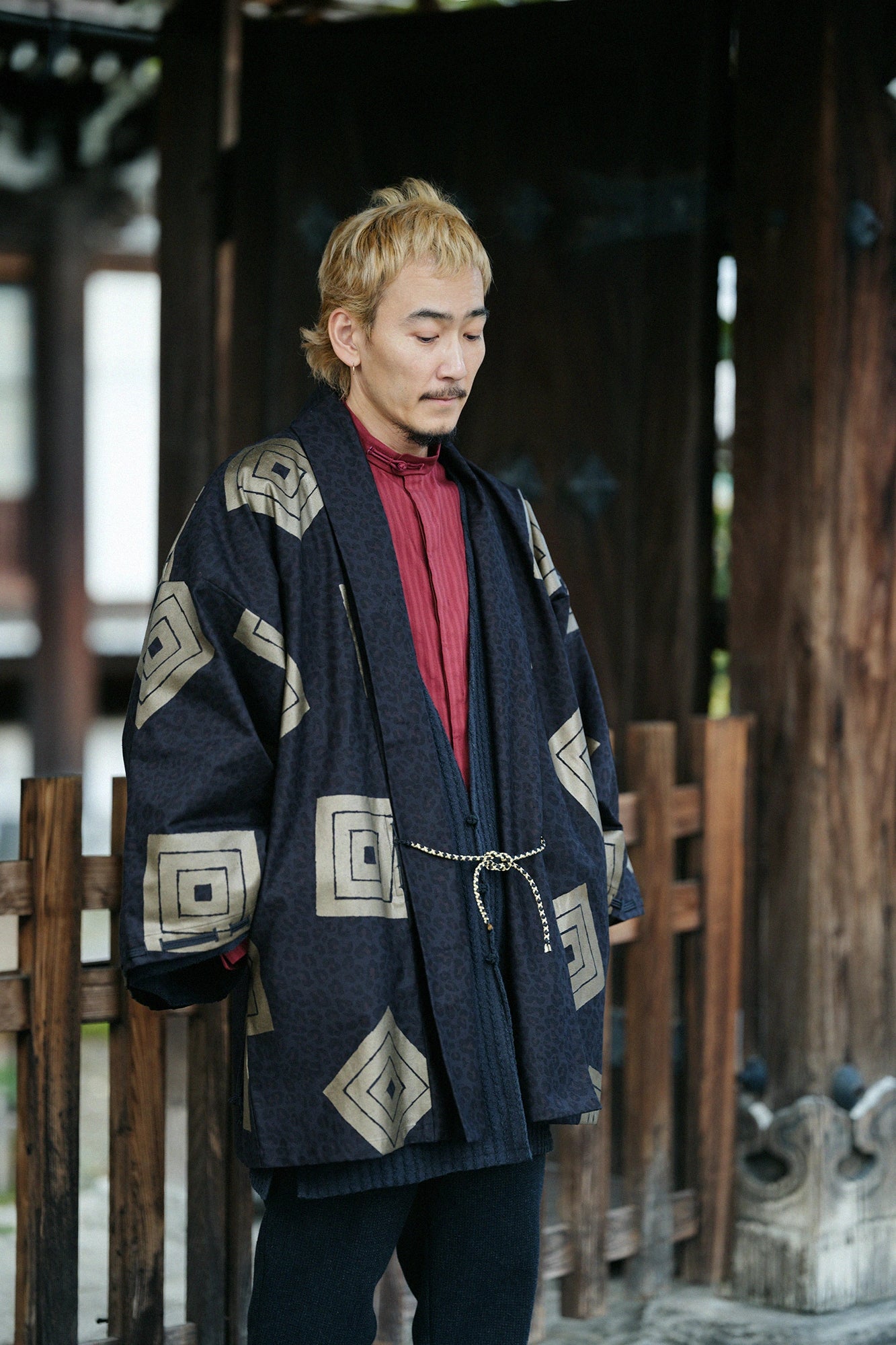 豹紋 宮中袖短外套 單層/十八番