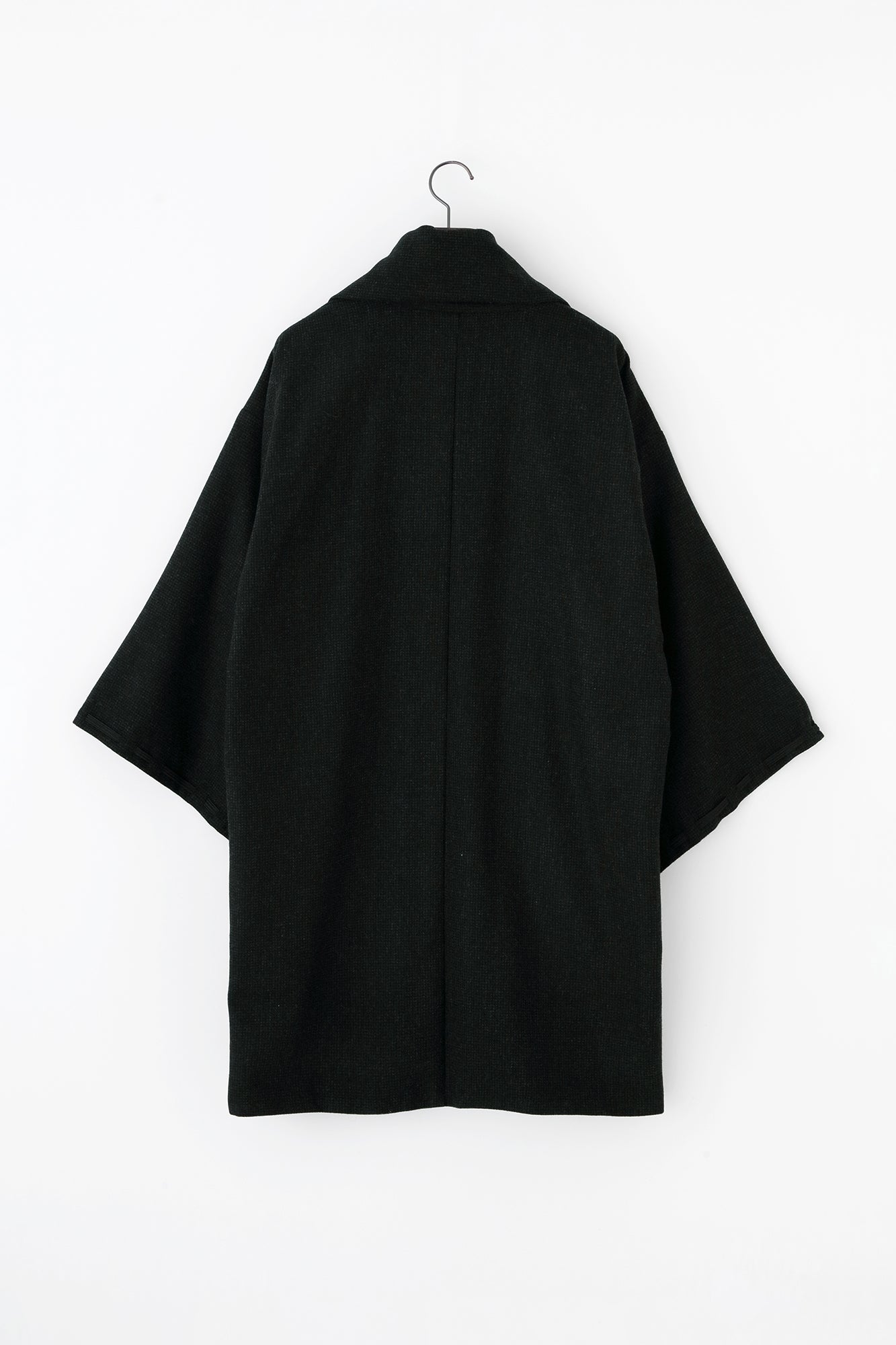 尾州粗花呢 宮中袖外套 中長 附裡襯/濃墨色
