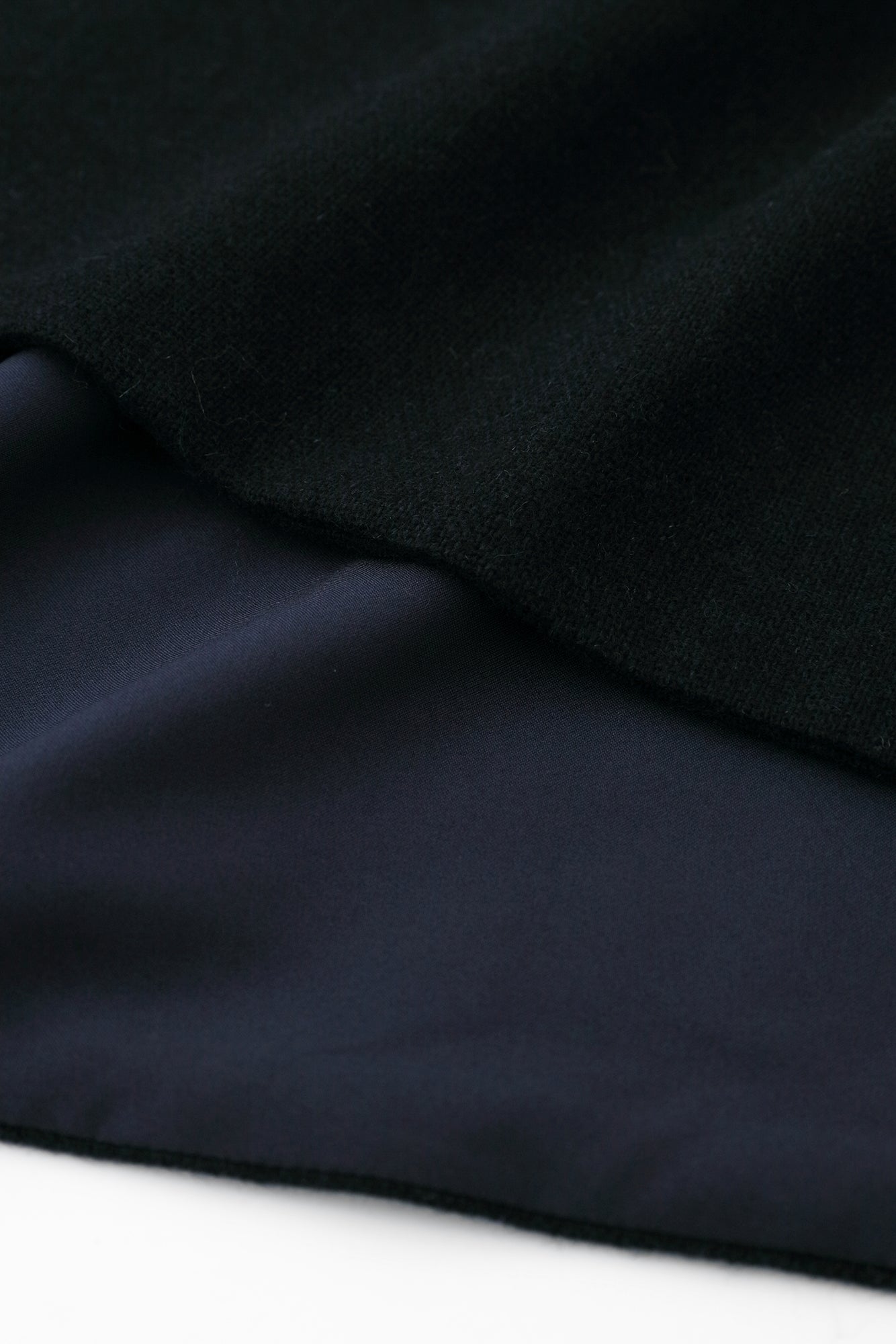 Bishu Tweed Rectangular Sleeve Coat Mid-length Single Layer / Dark Navy