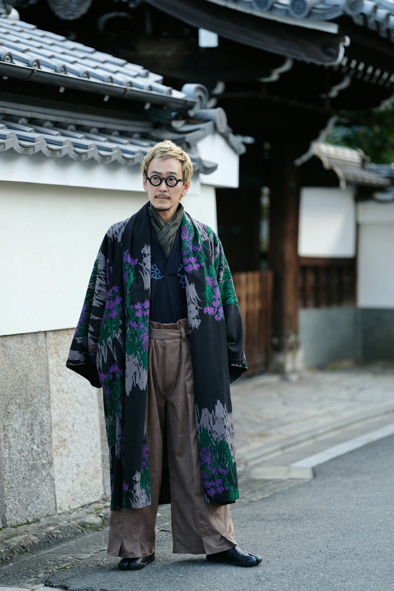 バランサーキュラー®ウール 風靡(ふうび) 襯衣(しんい) 首抜き文様(くびぬきもんよう)/金襴緞子(きんらんどんす) 深紺(しんこん)