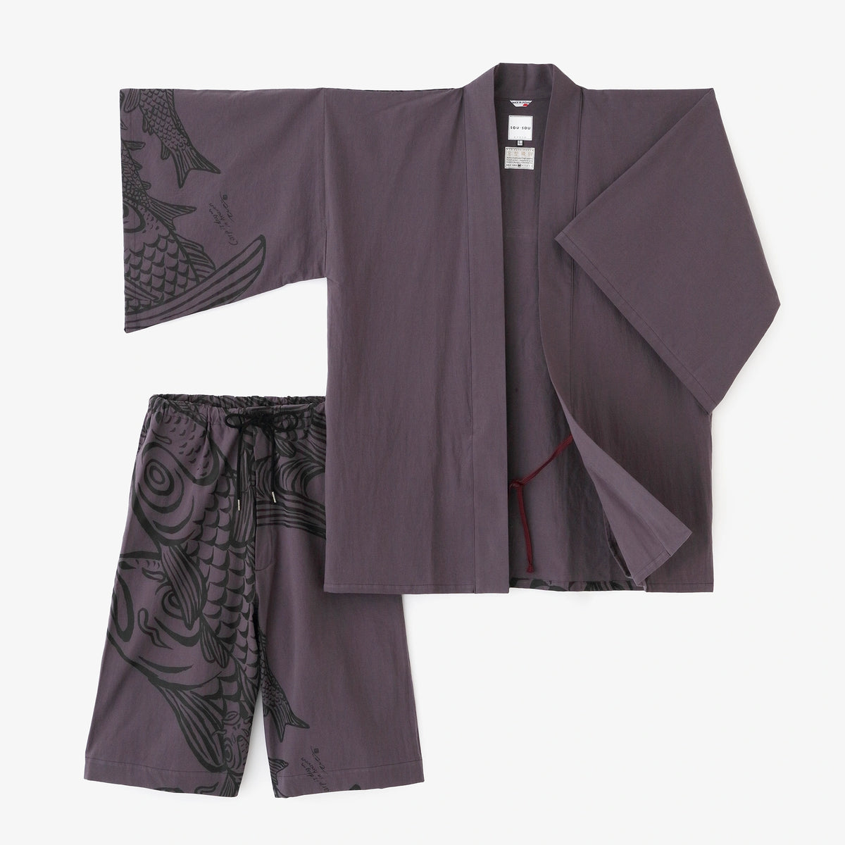 Poplin Jinbei Haori／carp is dragon in heaven Deep Purple