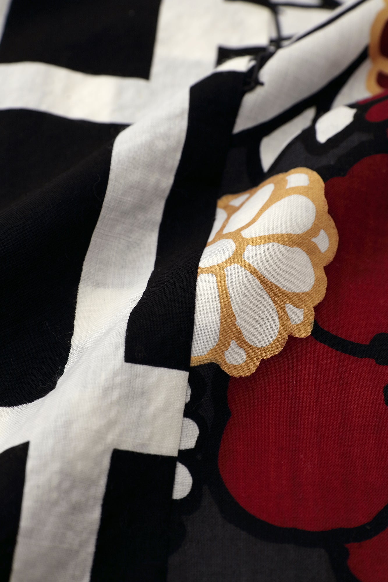 モスリン 宮中袖(きゅうちゅうそで) 可逆(かぎゃく)/桟(さん)×金襴緞子(きんらんどんす)