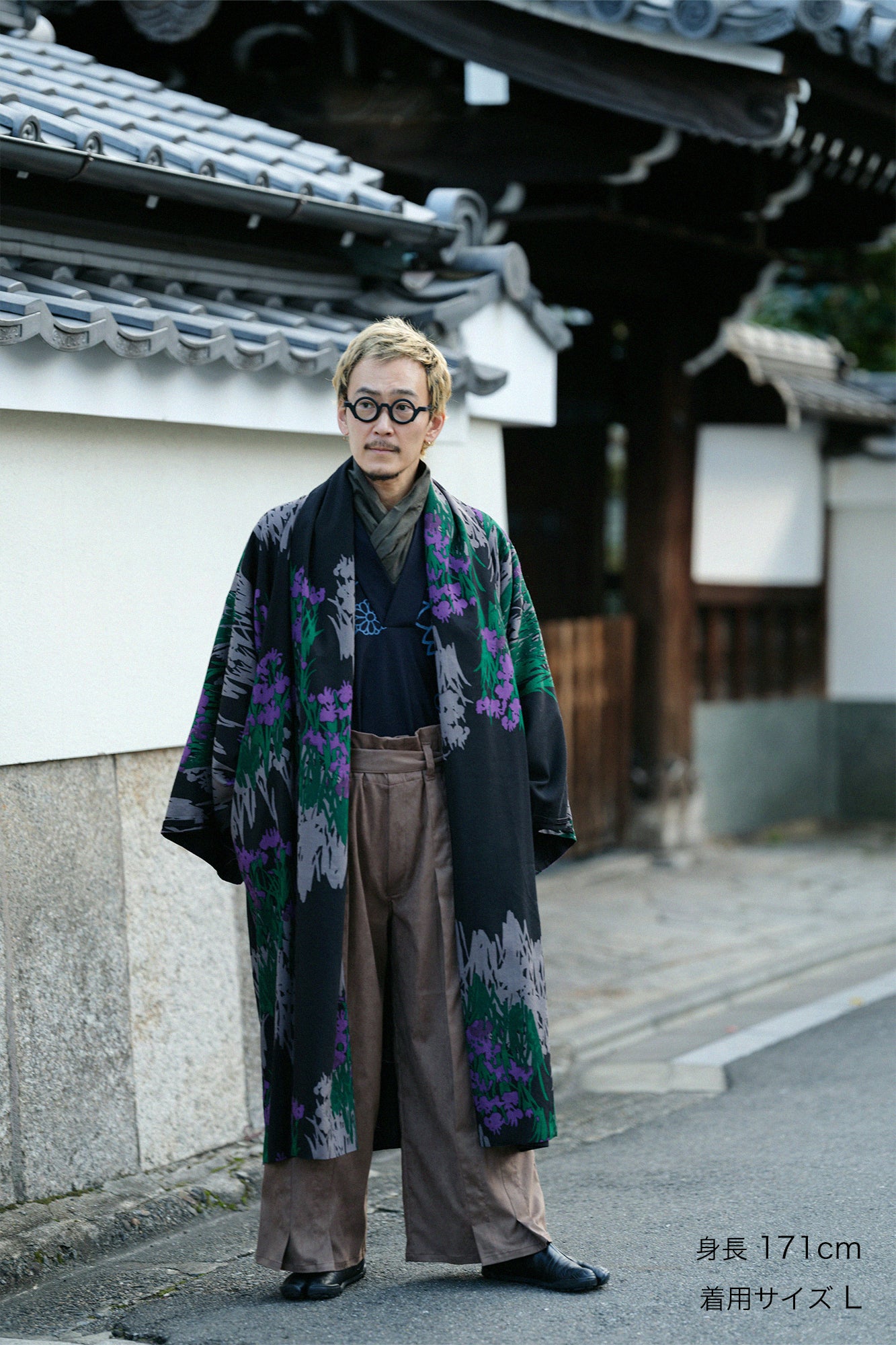 モスリン 宮中袖(きゅうちゅうそで) 可逆(かぎゃく)/風神雷神(ふうじんらいじん)×光琳(こうりん) 燕子花図屏風(かきつばたずびょうぶ) 写し(うつし)