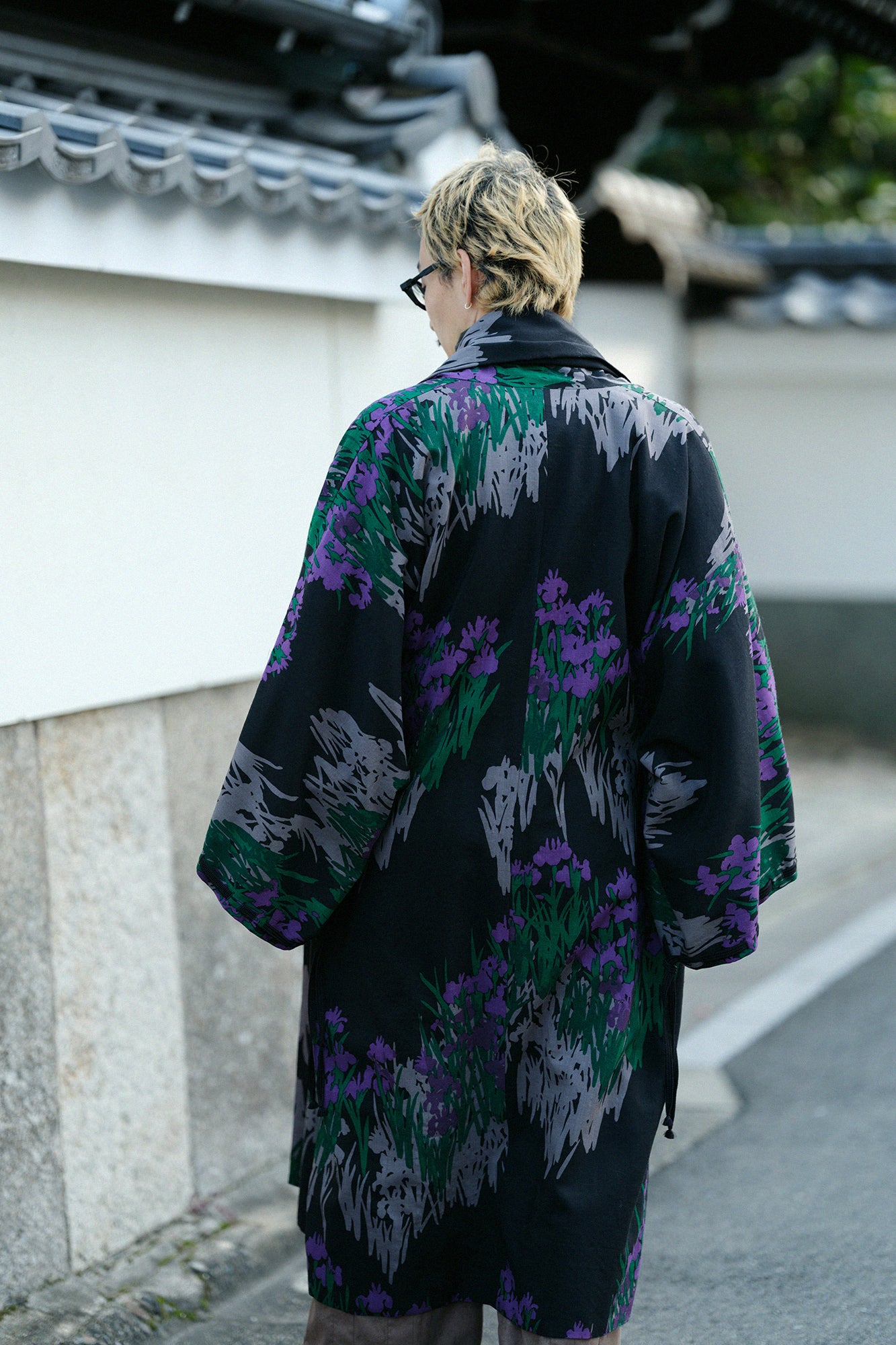 モスリン 宮中袖(きゅうちゅうそで) 可逆(かぎゃく)/風神雷神(ふうじんらいじん)×光琳(こうりん) 燕子花図屏風(かきつばたずびょうぶ) 写し(うつし)