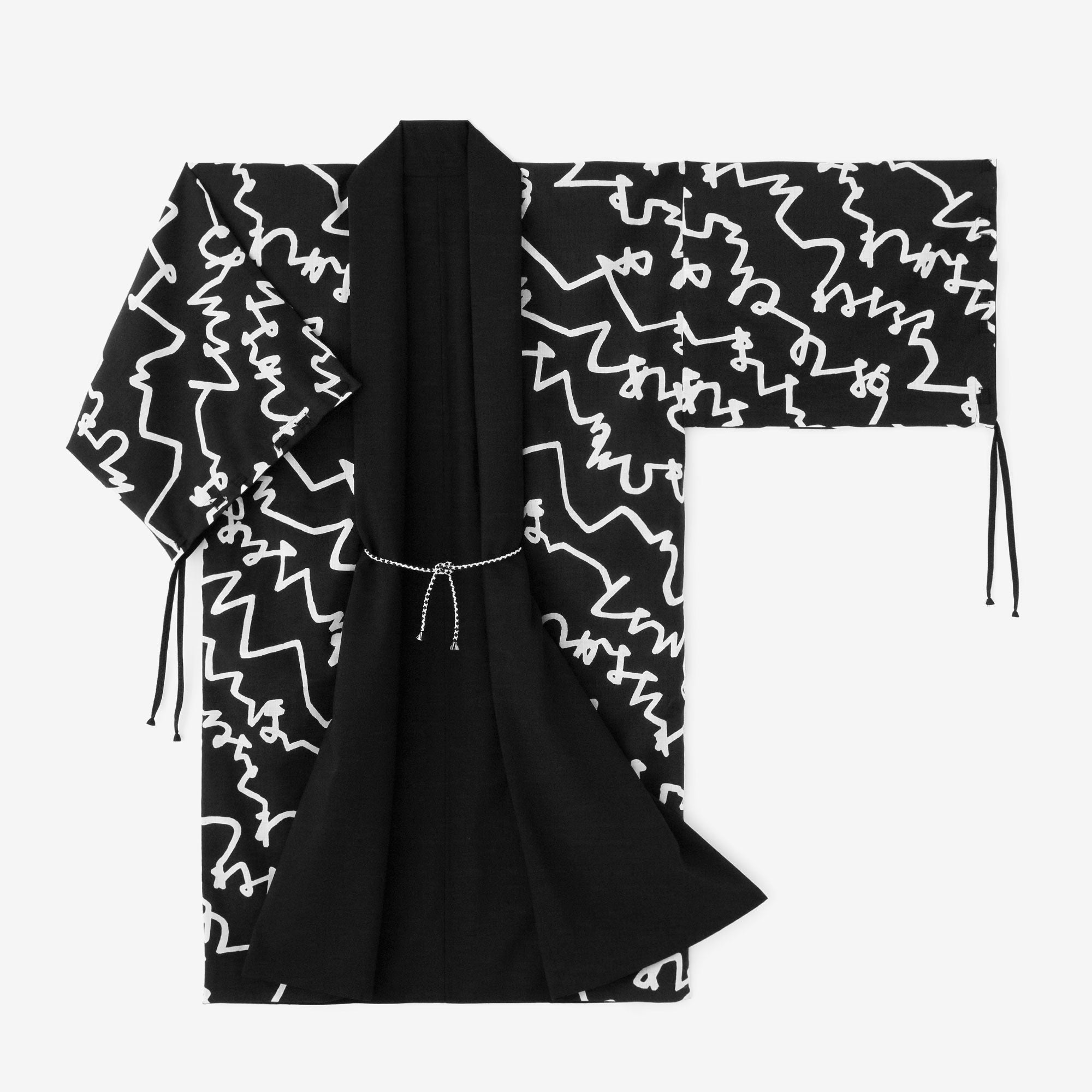 梳毛×毛斯綸 宮中袖 雙面用/黑色×文