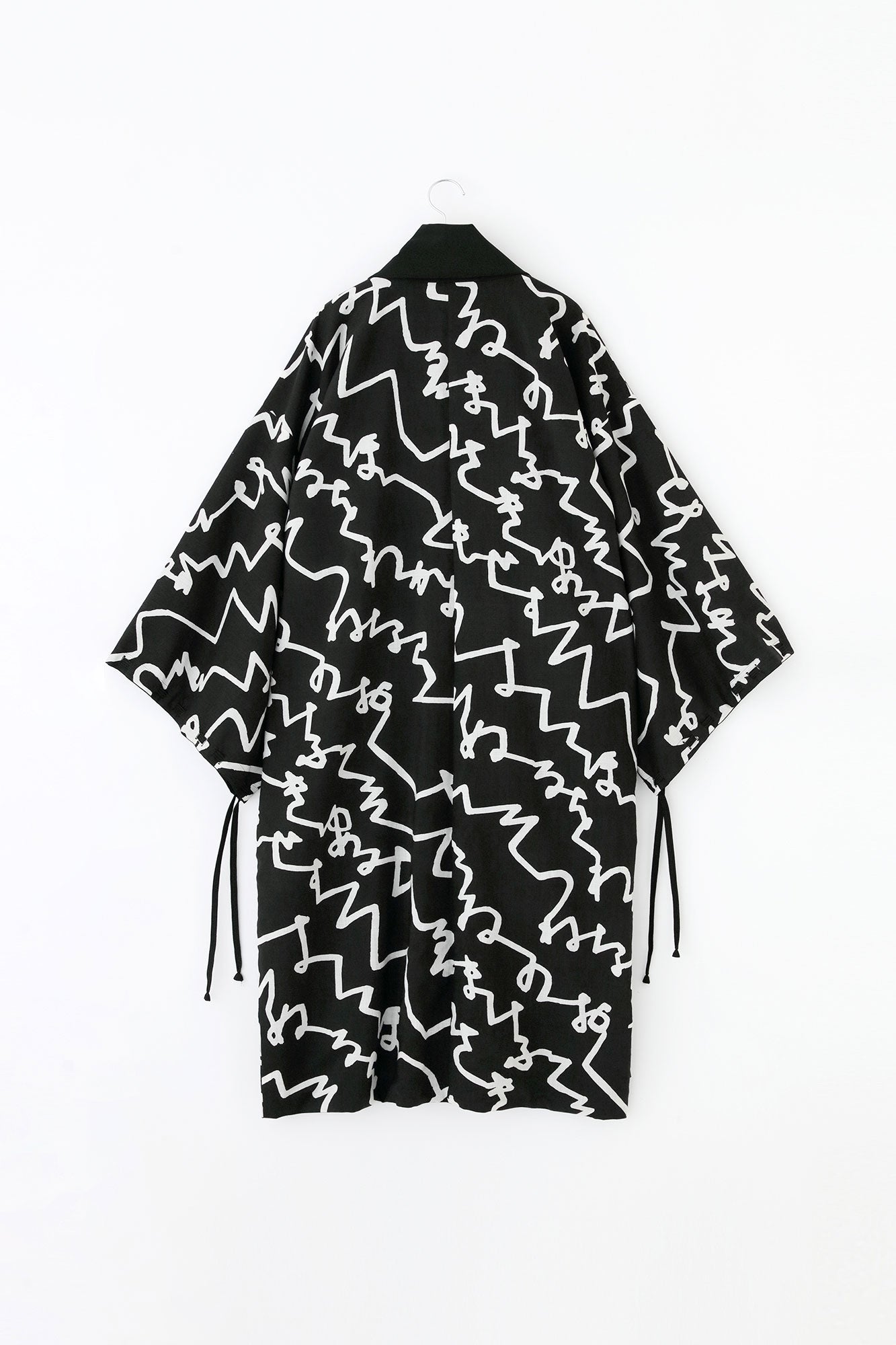 梳毛×毛斯綸 宮中袖 雙面用/黑色×文