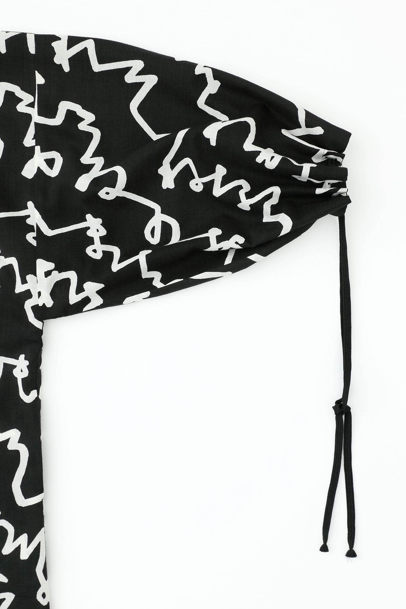 梳毛×毛斯綸 宮中袖 雙面用/黑色×文