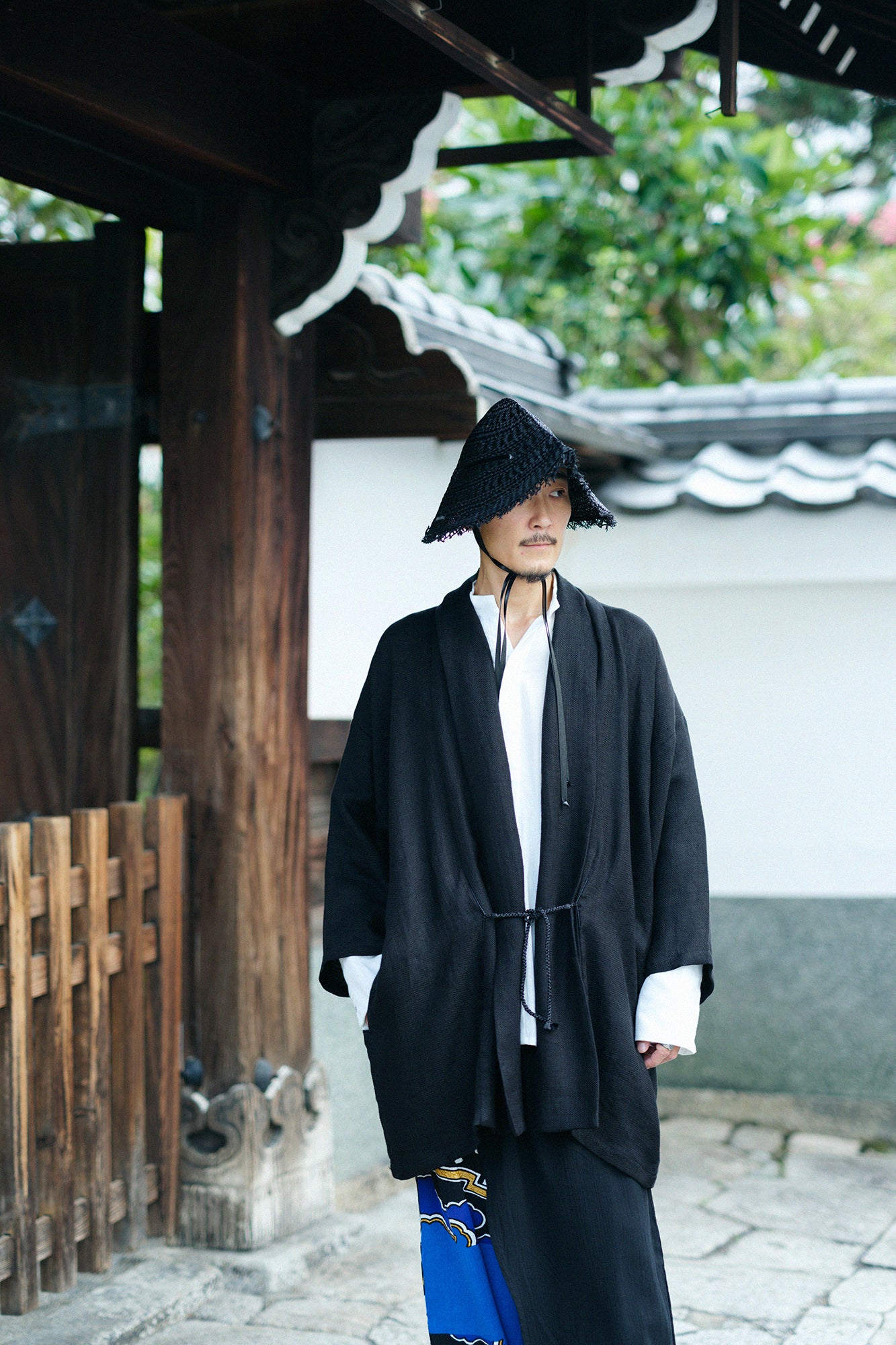 마 스트레치청 모지리소대 짧은길이 단일 (히토)/검은색