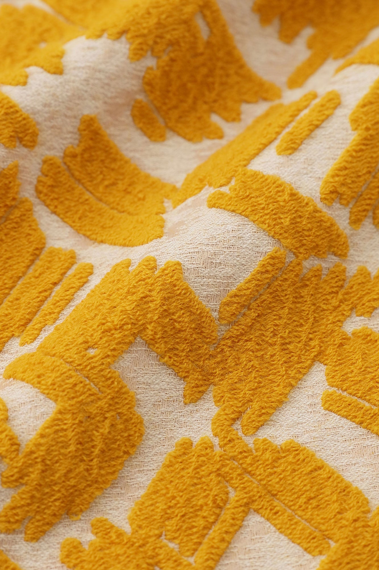 羊毛緹花 梯形袖 短外套 單層/金黃色