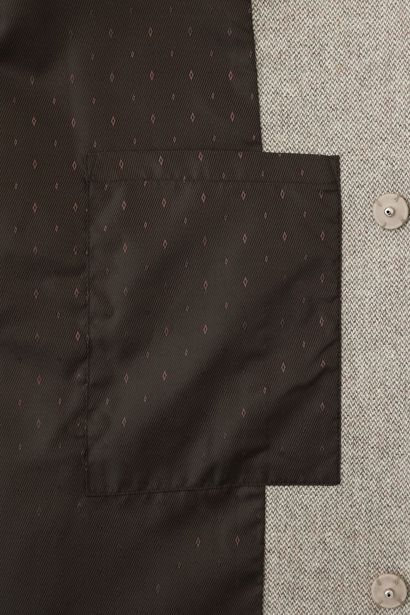 Tweed Kimono Sleeve Coat with Lining / Beige