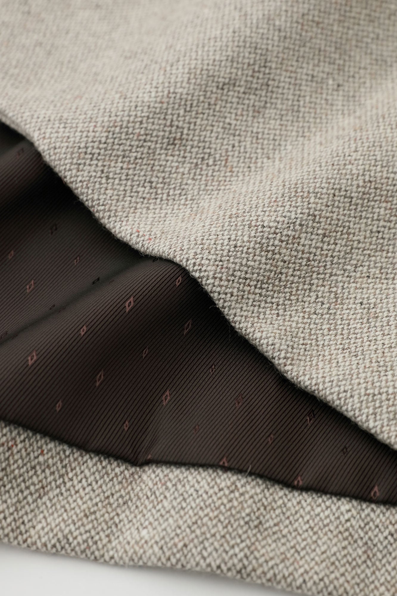 Tweed Kimono Sleeve Coat with Lining / Beige