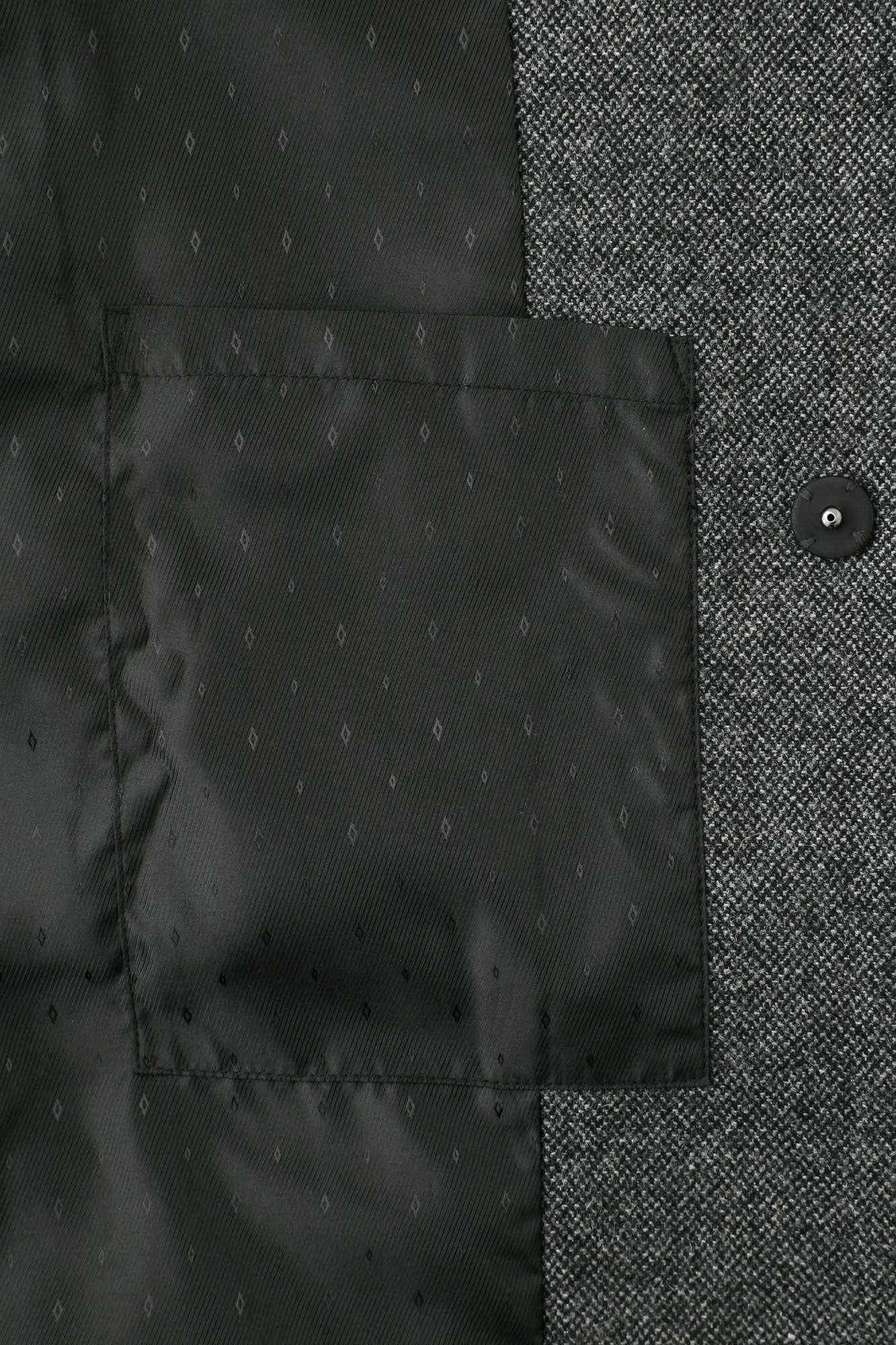 Tweed Kimono Sleeve Coat with Lining / Ink Black