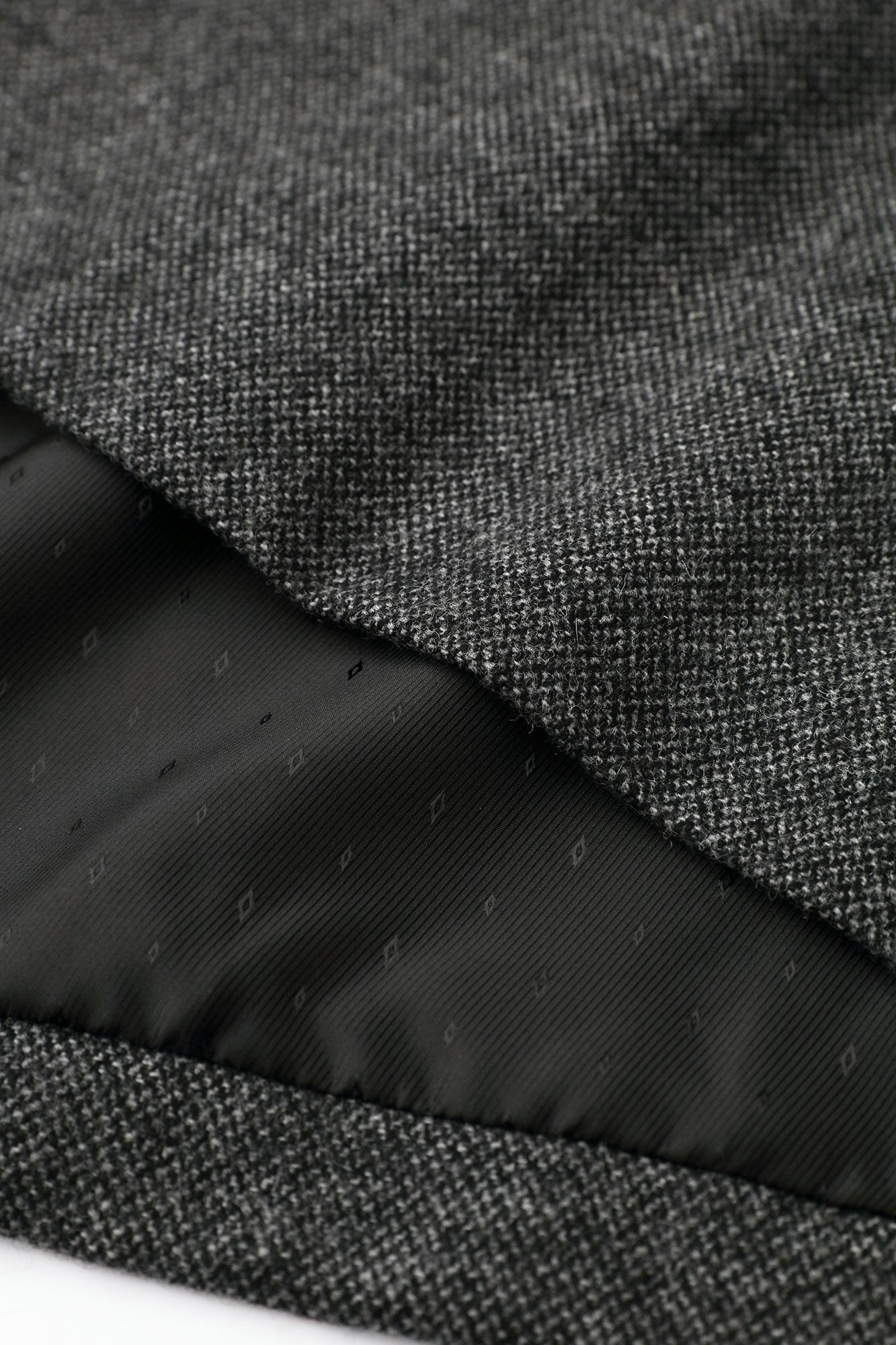 Tweed Kimono Sleeve Coat with Lining / Ink Black