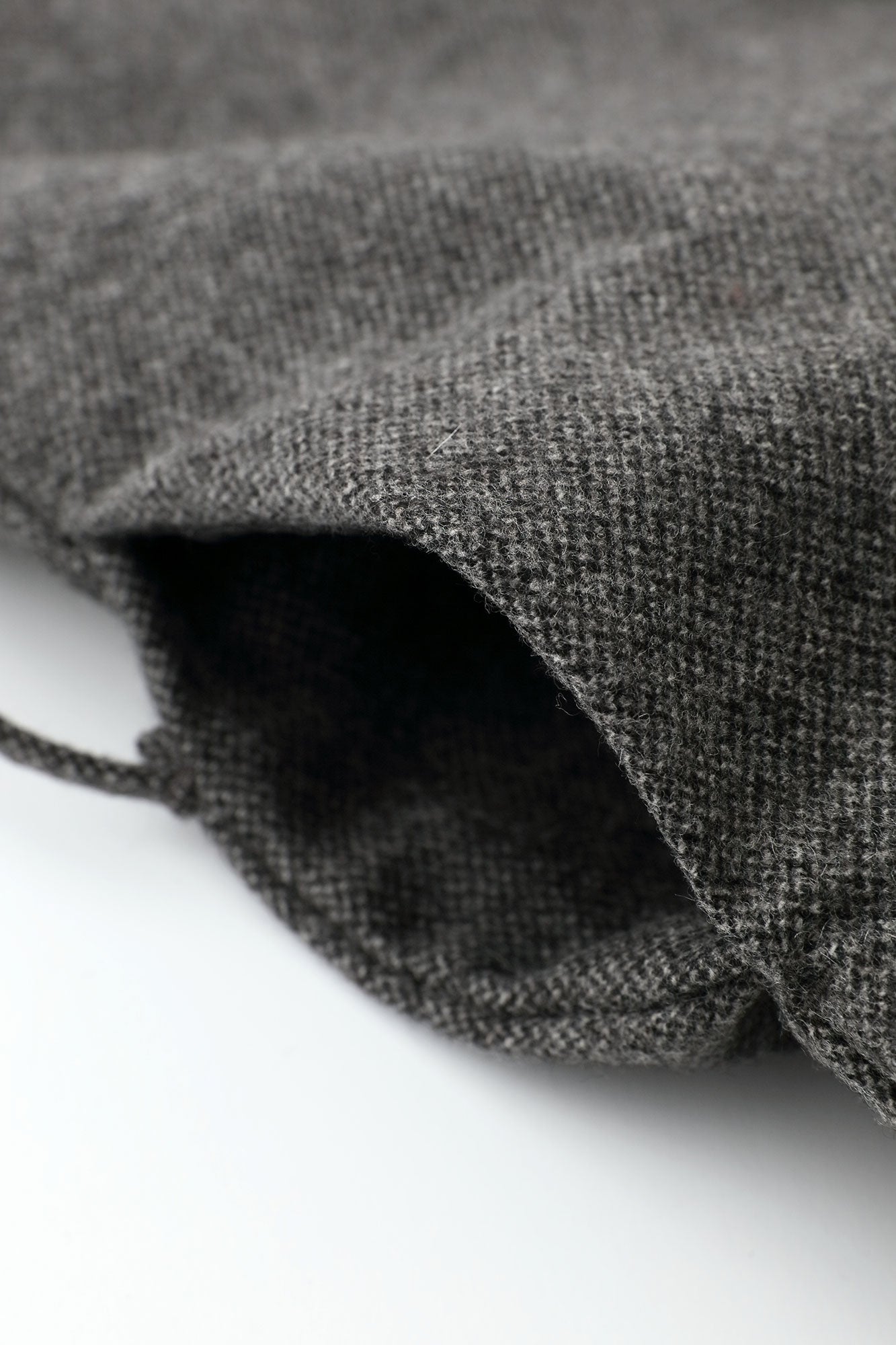 Tweed Kimono Sleeve Coat Short with Lining / Charcoal Grey