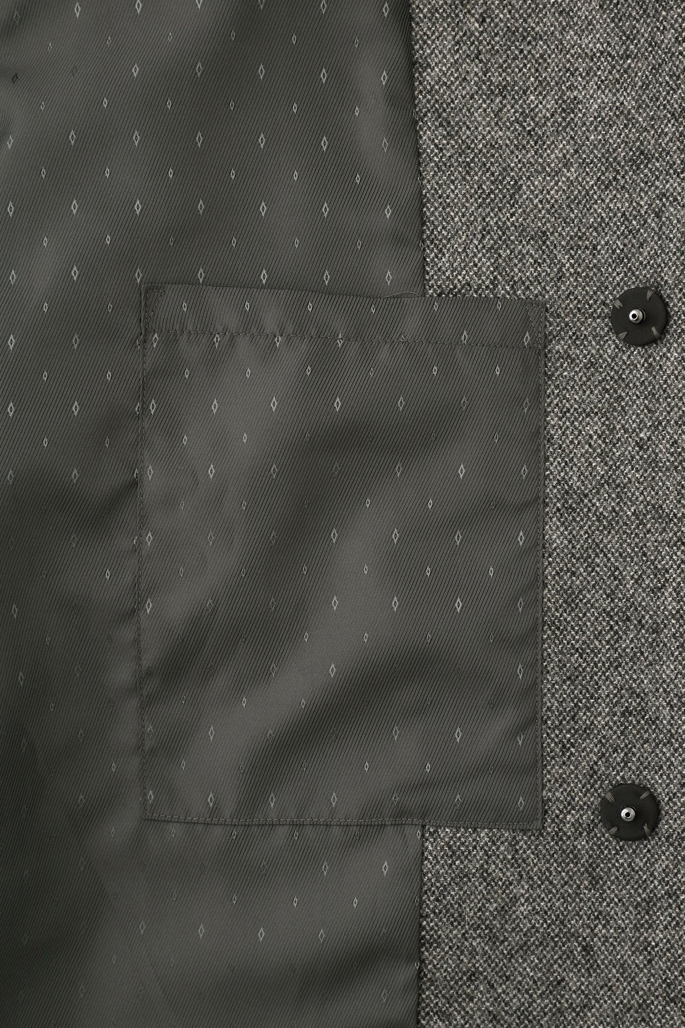 Tweed Kimono Sleeve Coat Short with Lining / Sea Otter Color