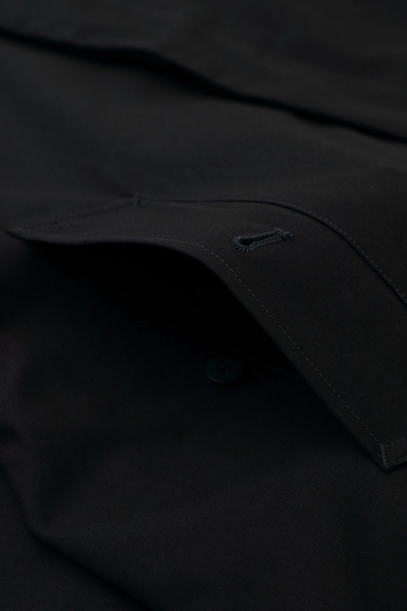 撥水 シャンブレー織 角袖ステンカラーコート/黒紺(くろこん)×金襴緞子(きんらんどんす)