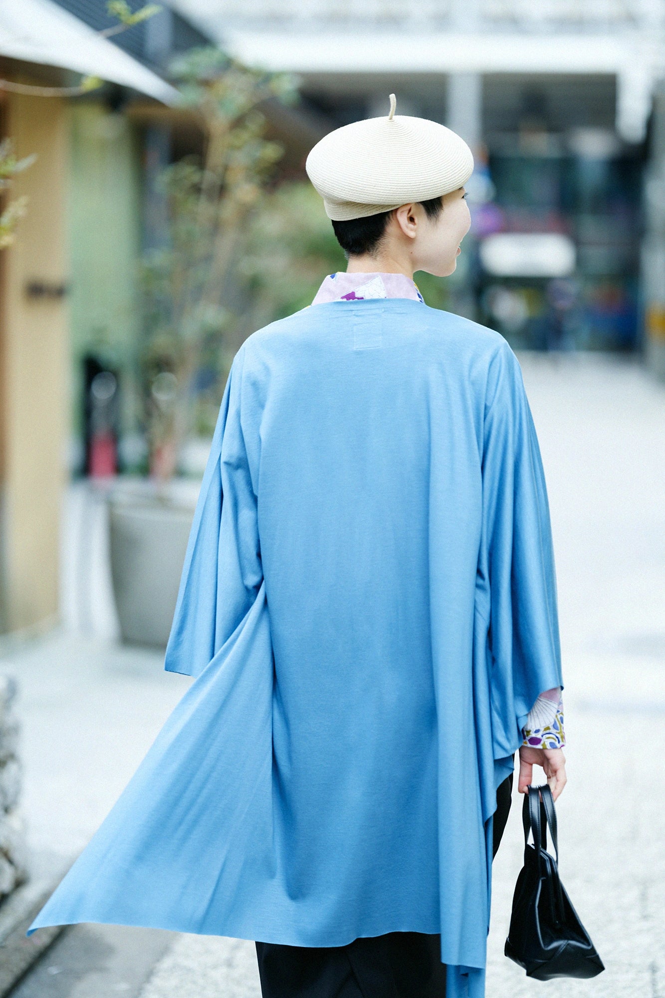 GIZA×Lyocell Plain Stitch Squirrel-like Cardigan / Greyish Ash Blue