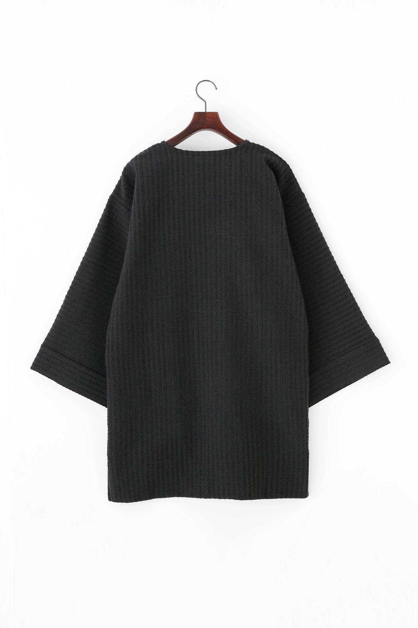 梳毛 多臂織 伯爵風靡 外披/黑色