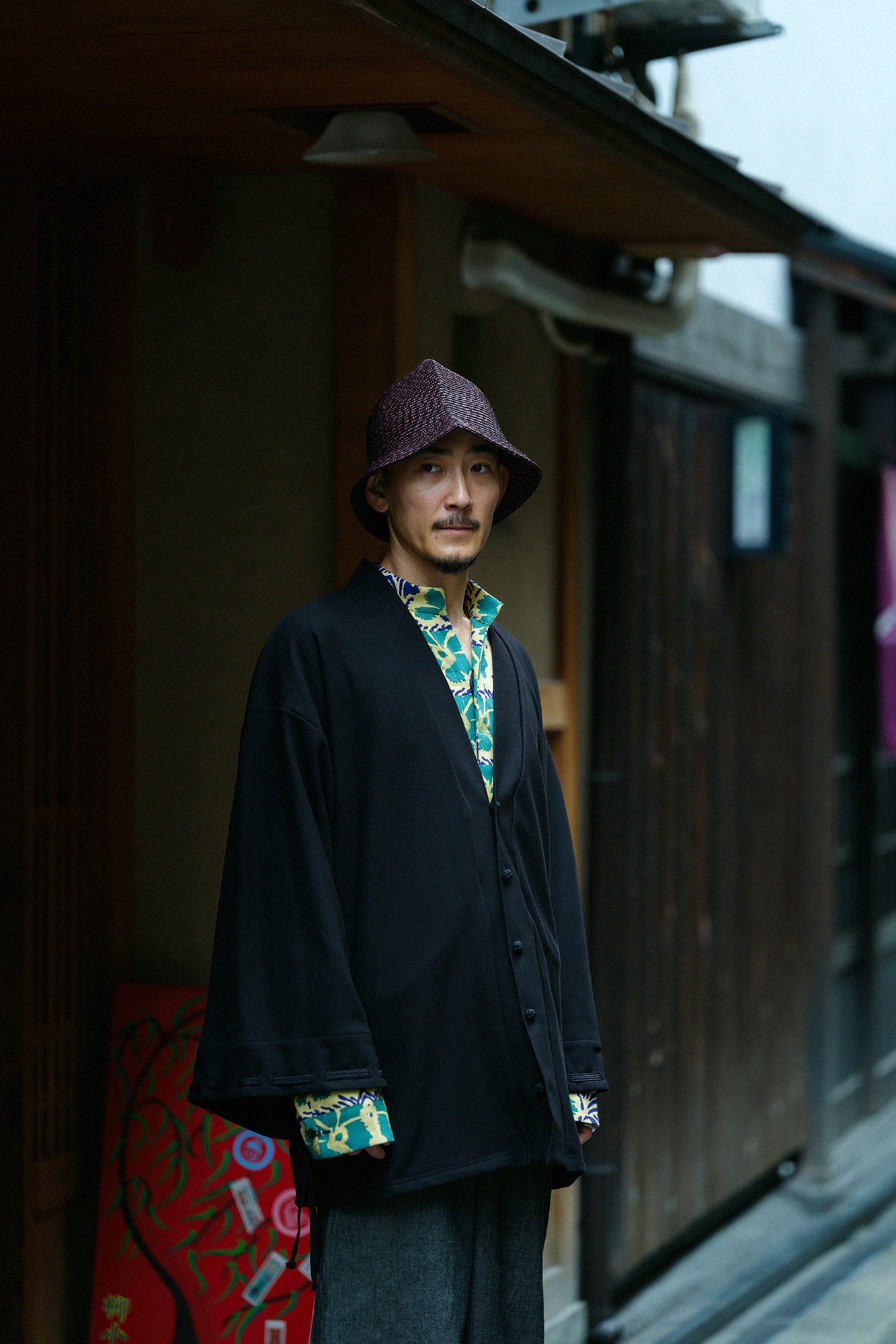 Cotton×Coolmax® Honeycomb Knit Rectangular Sleeve Earl Cardigan / Black