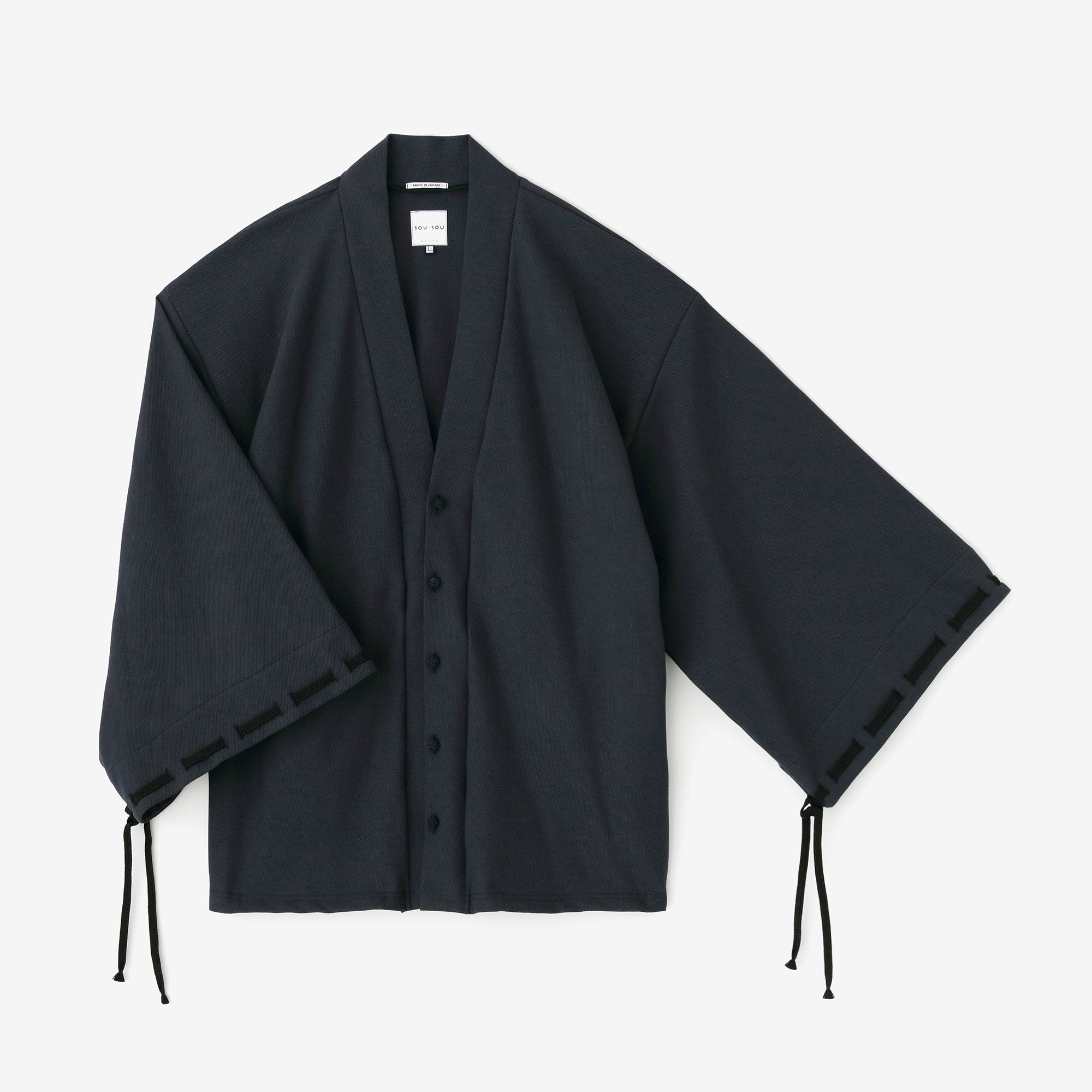 棉×Coolmax®蜂巣編 伯爵外套宫中袖/深藍色