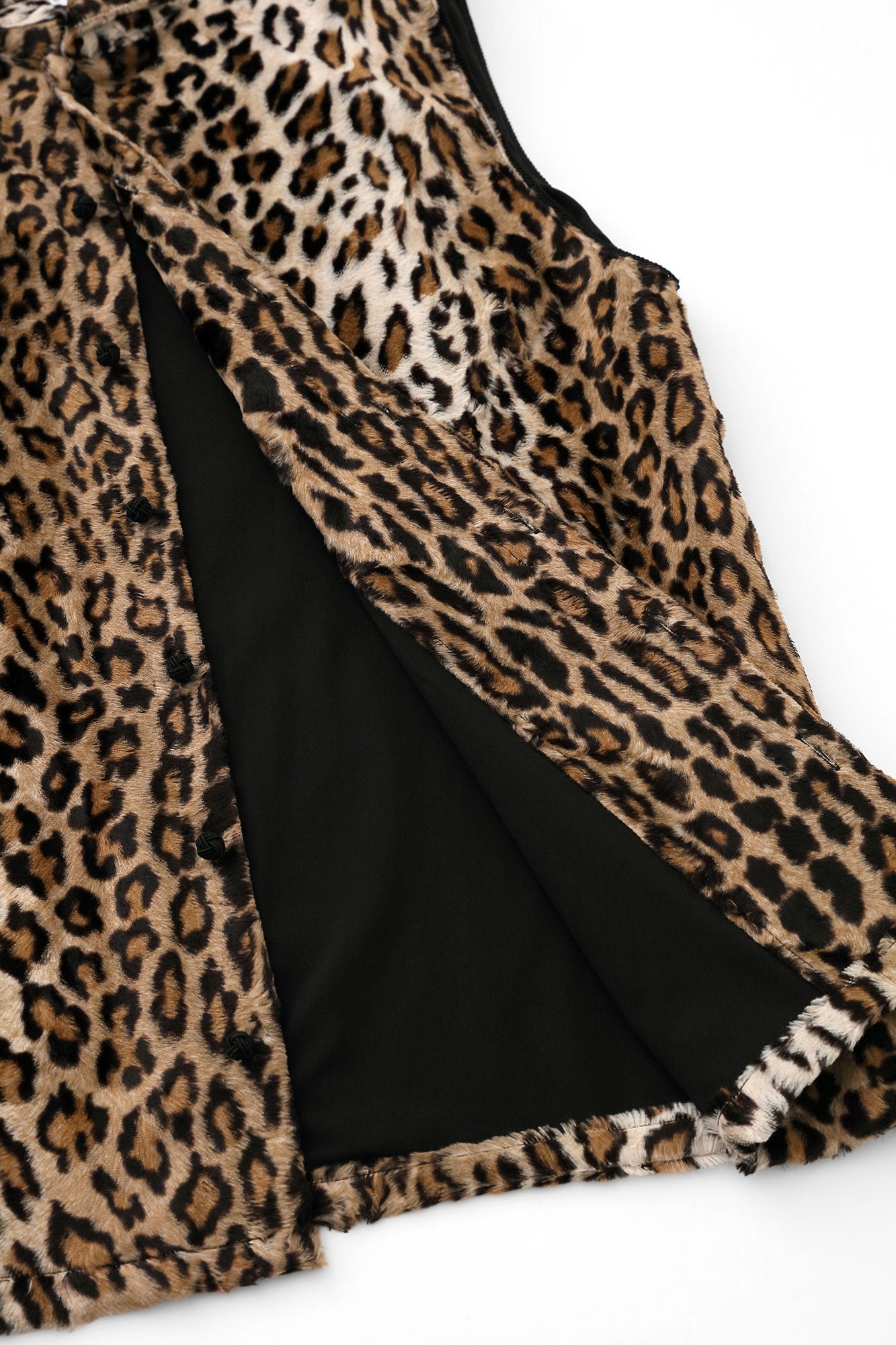 人造毛皮 唐胴衣背心/豹紋