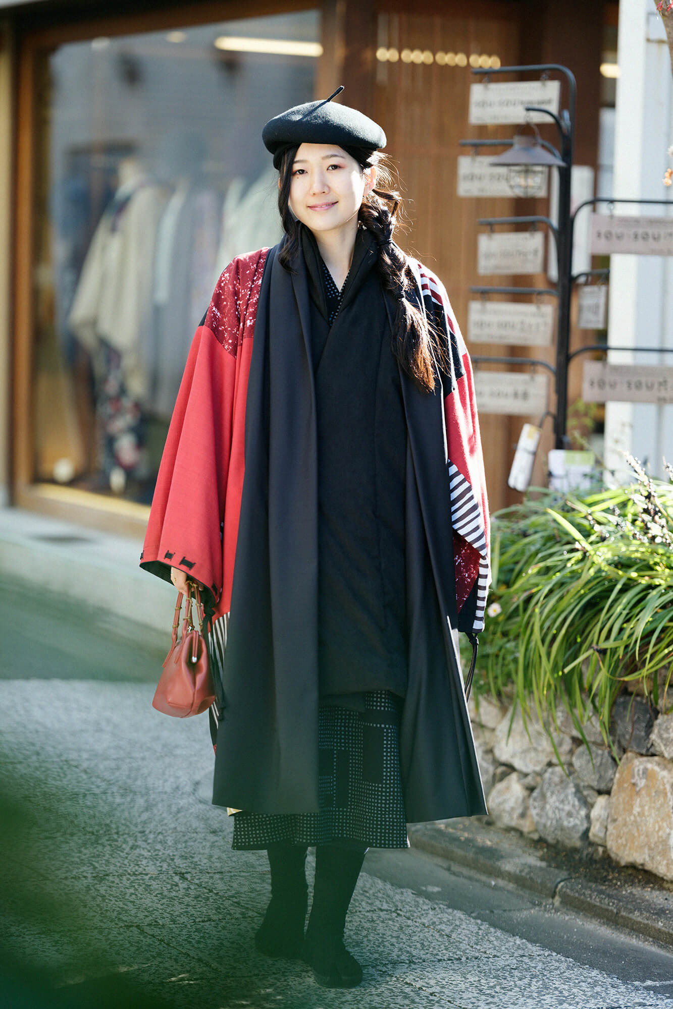 【net限定】フェイクヌバック 長陣羽織(ながしんばおり) 中綿袷(なかわたあわせ)/濡羽色(ぬればいろ)