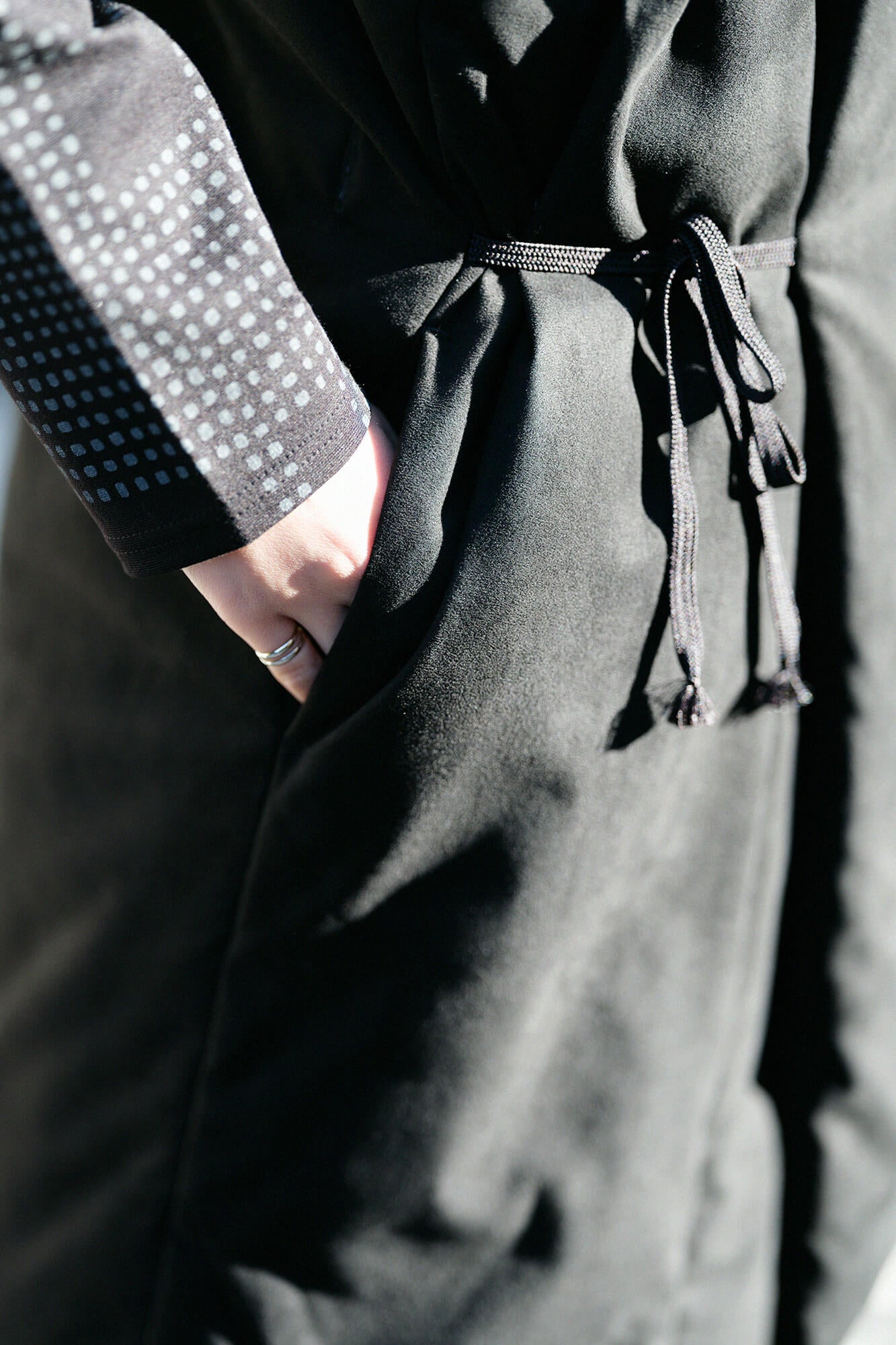 【net限定】フェイクヌバック 長陣羽織(ながしんばおり) 中綿袷(なかわたあわせ)/濡羽色(ぬればいろ)