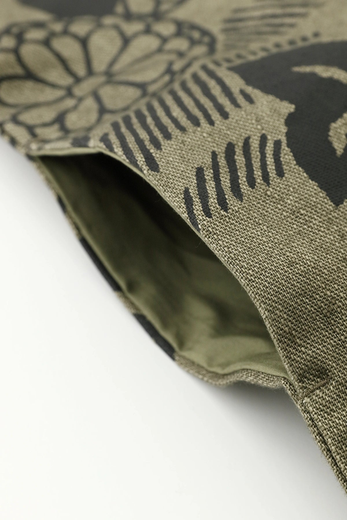 Linen Twill Weave Long Jinbaori Single Layer/Yamafuuga Olive Green