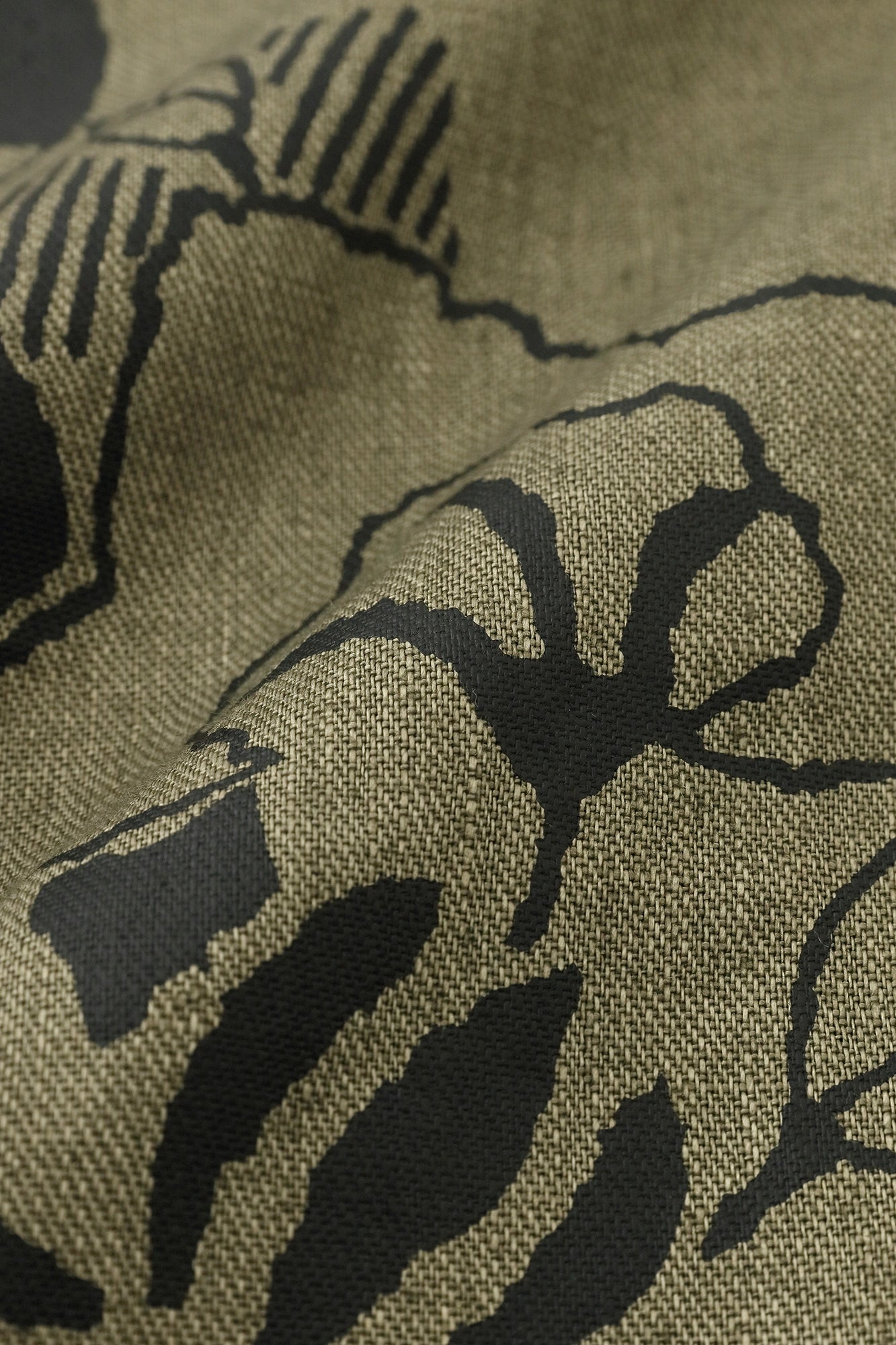 Linen Twill Weave Long Jinbaori Single Layer/Yamafuuga Olive Green