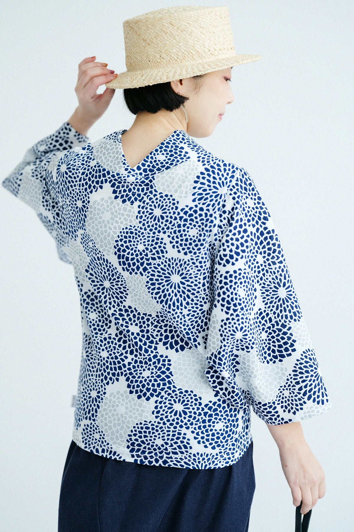 高島縮 40/40 薙(なぎ)ジバン/菊づくし 清風(せいふう)